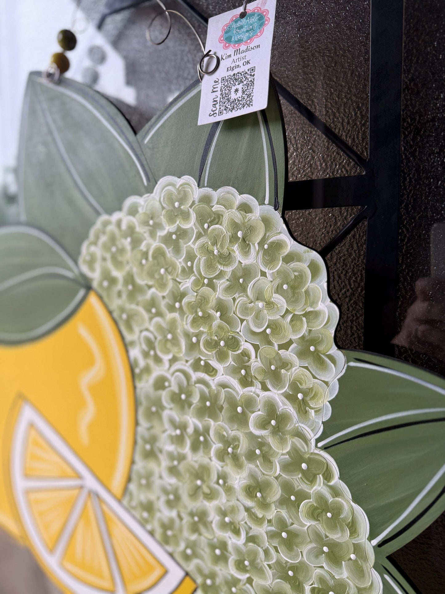Lemon and hydrangeas Door Hanger