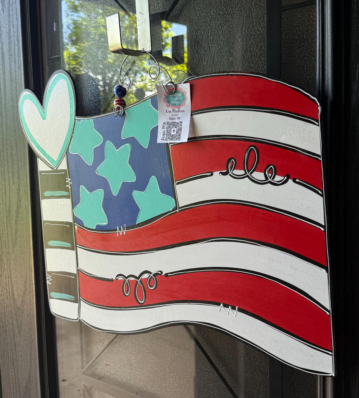 Flag door hanger, Merica, USA, 4th of July, Independence Day, 18”x23"
