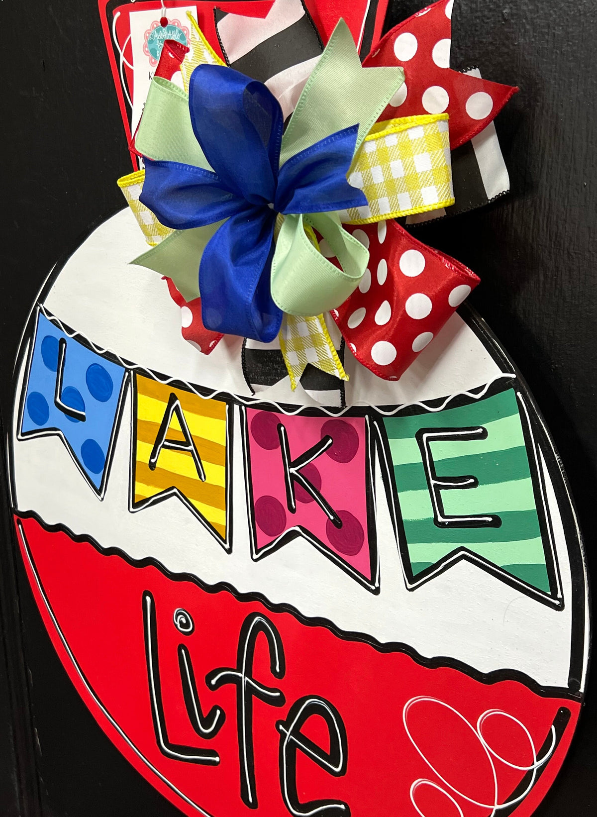 Lake Life Bobber Door Hanger, Summer Decor (18"x22")