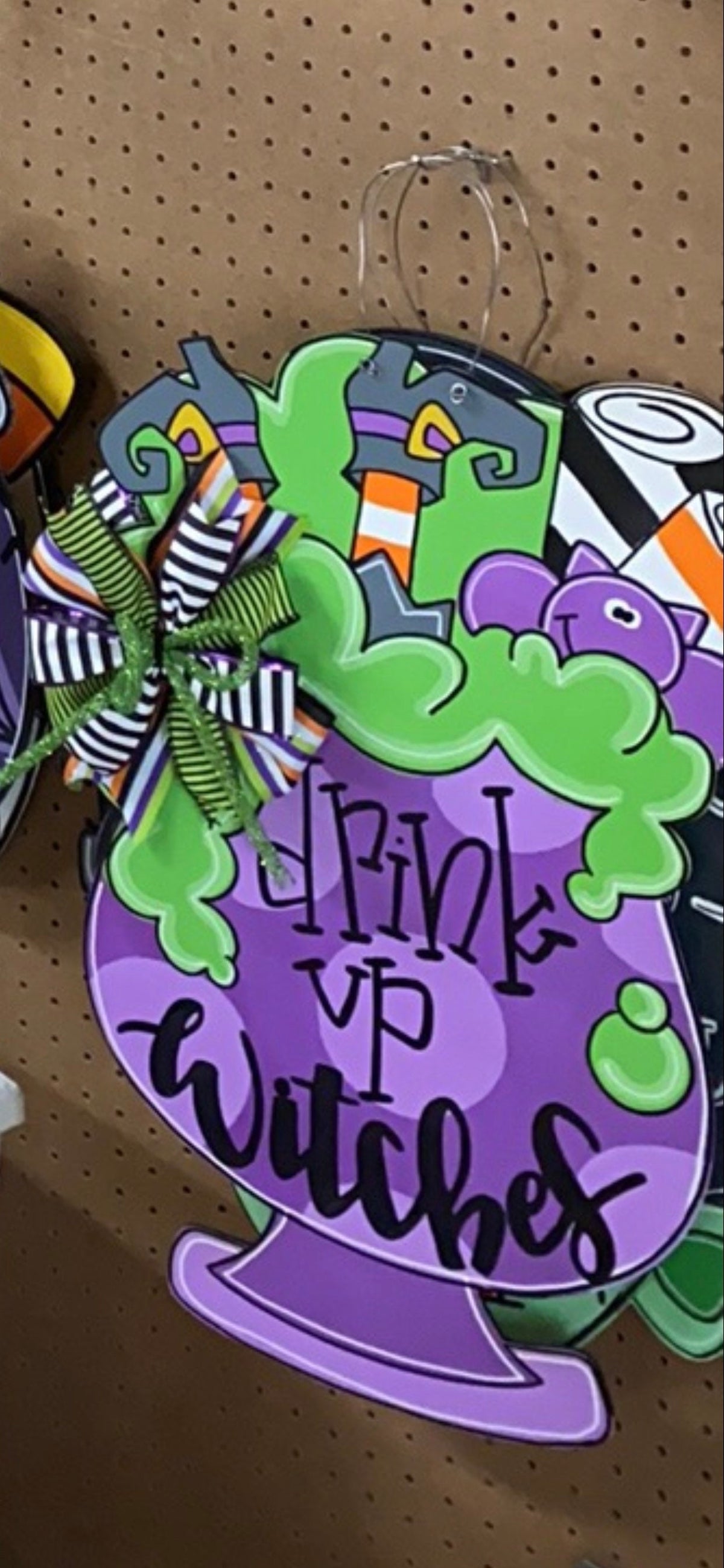 Drink Up Witches Halloween Door Hanger, Fall Decor (16"x23")