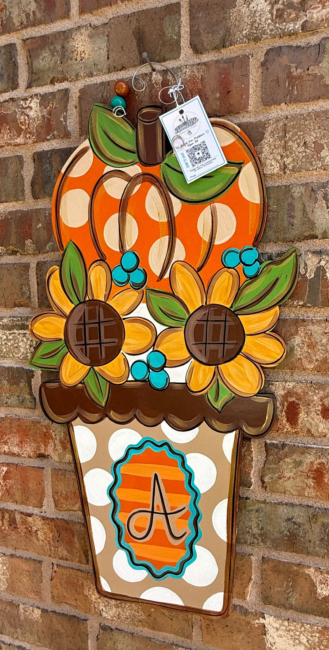 Pumpkin Topiary Door Hanger