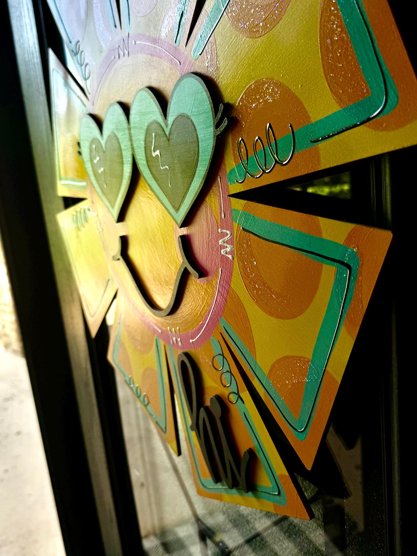 Summer Sun Door Hanger with Sunglasses, Beach Decor (22"x22")
