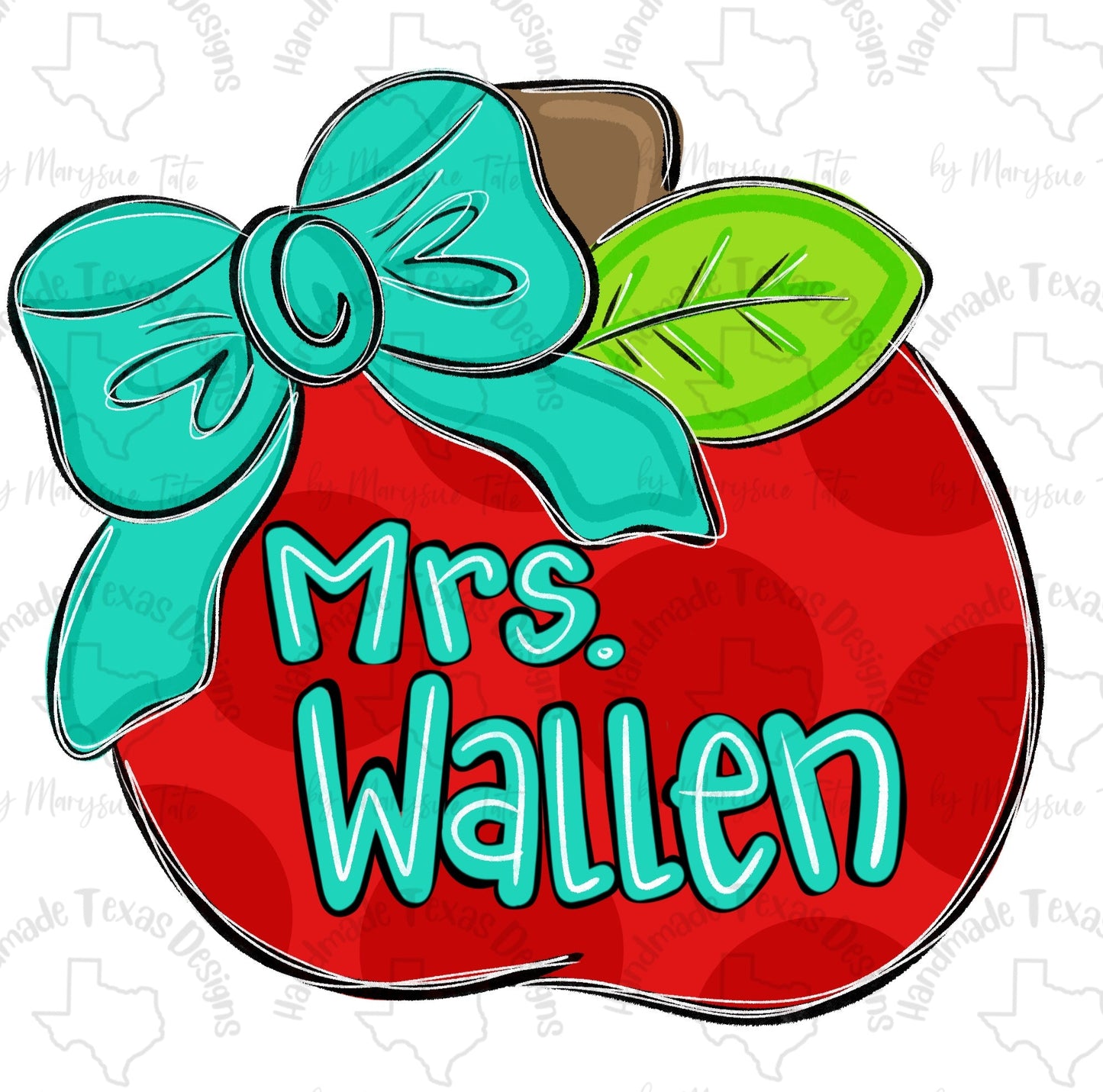 Apple Bow - Handmade Texas Designs