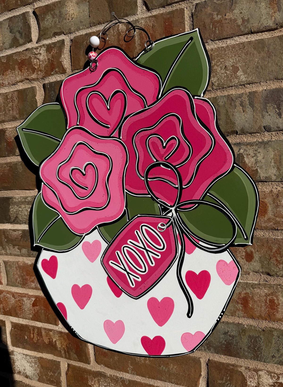 Heart Flower Vase door hanger, 19"x23"