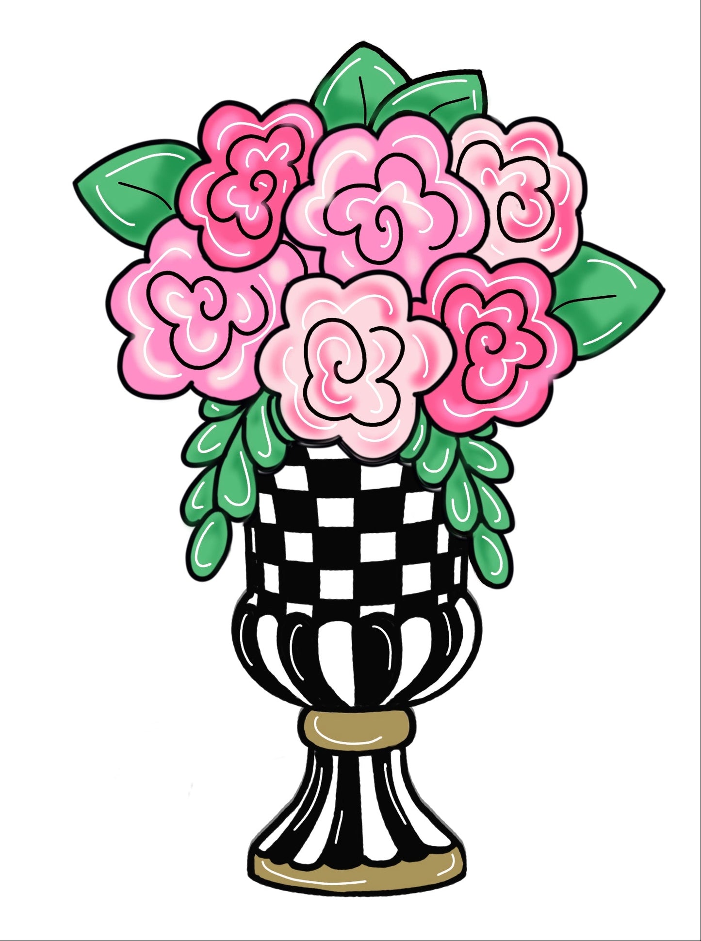 BW Checkered Floral Vase - The Perfect Palette