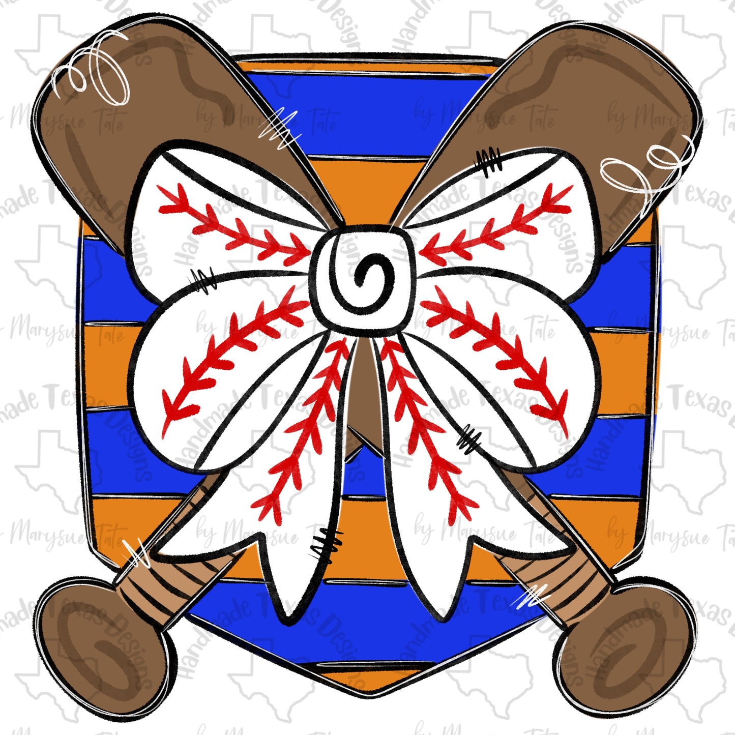 Baseball Bow - Handmade Texas Designs