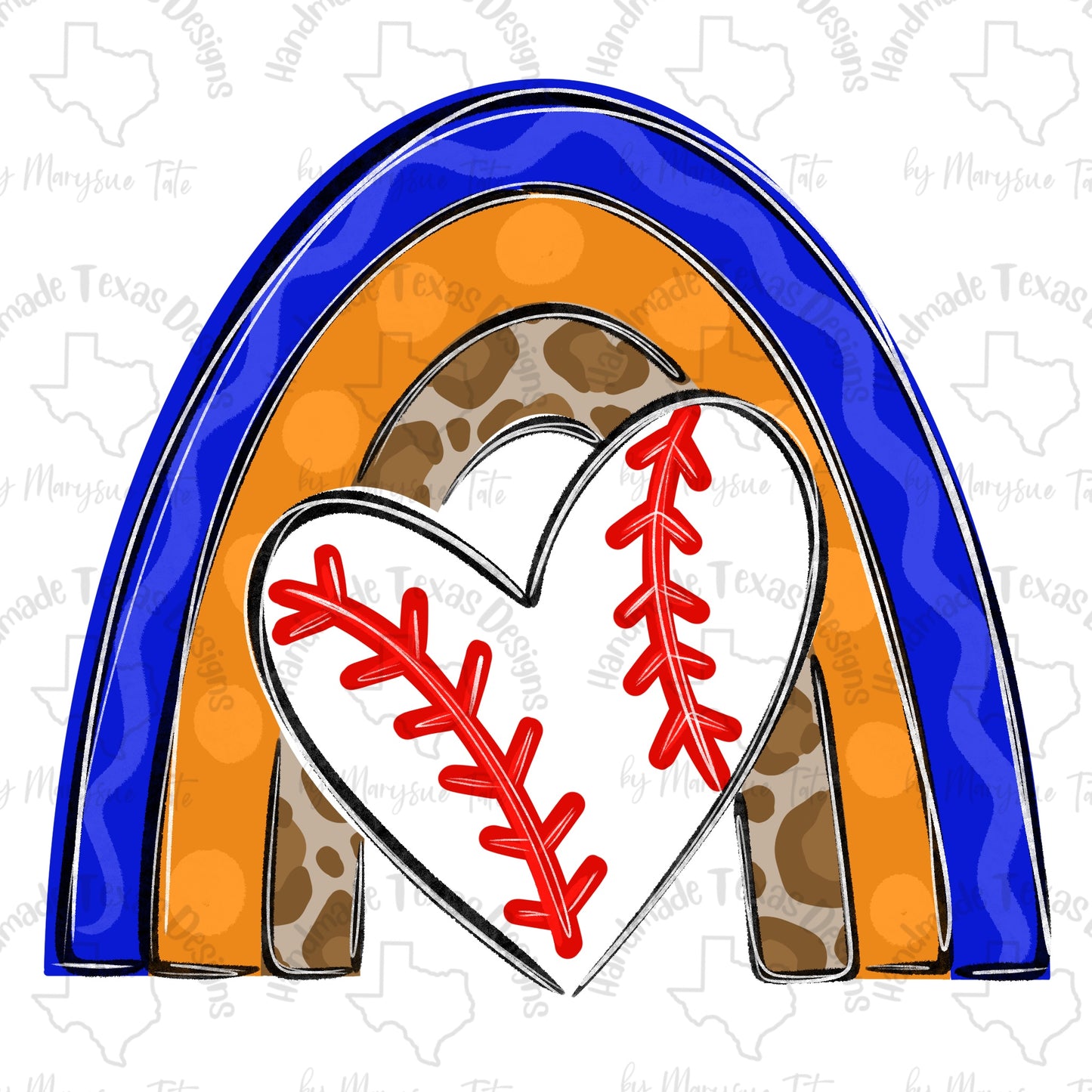 Baseball Rainbow - Handmade Texas Designs