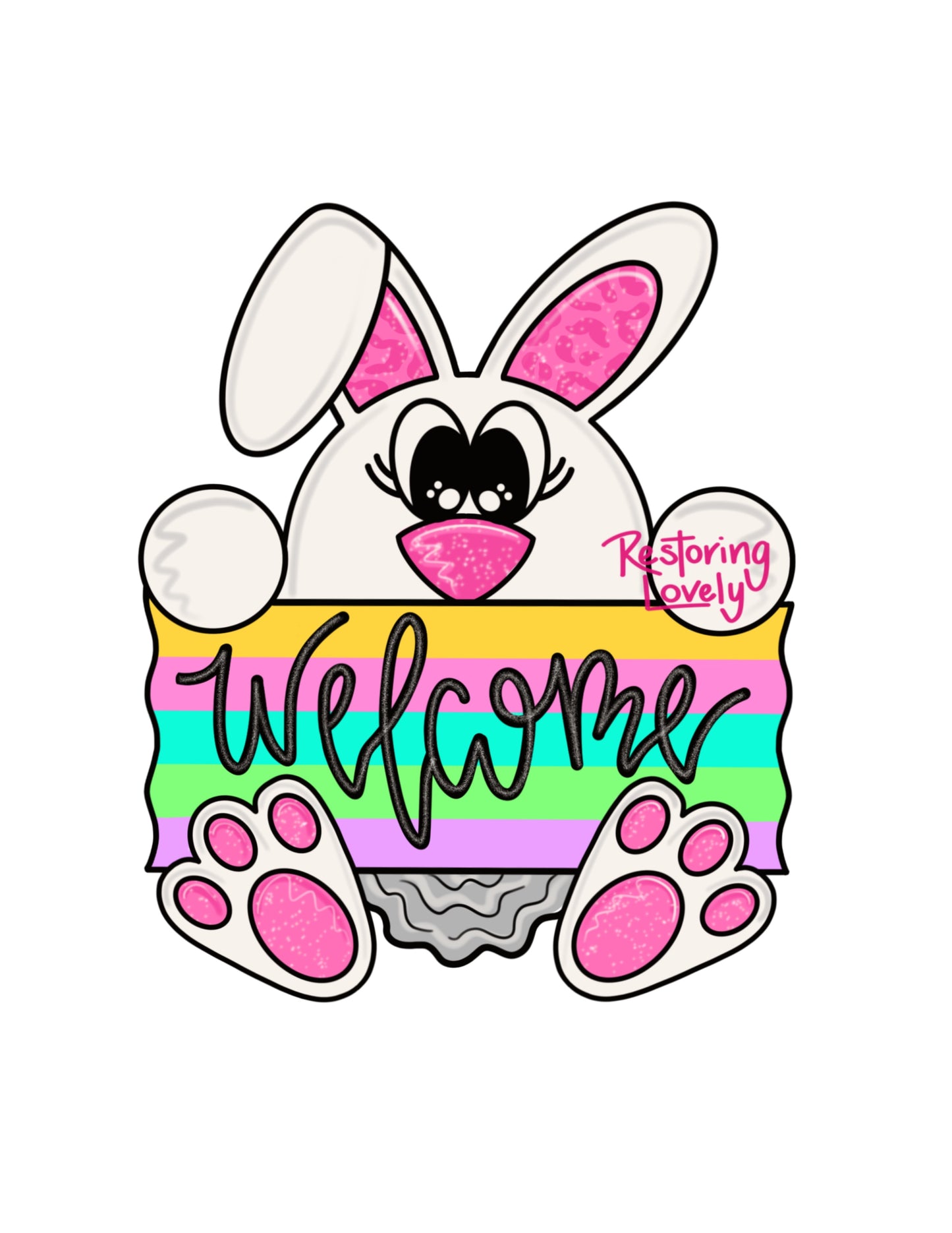 Bunny Sign - Restoring Lovely