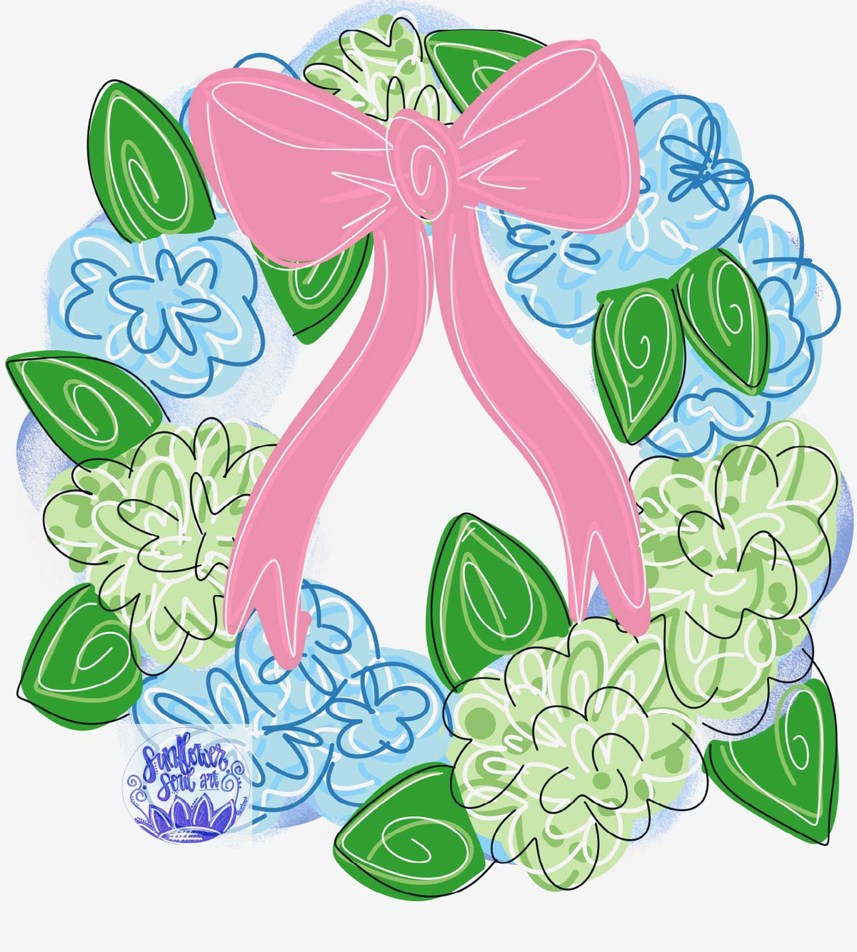 Hydrangea Wreath - Sunflower Soul Art