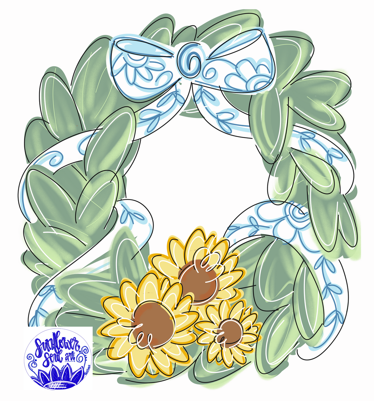 Sunflower Wreath - Sunflower Soul Art
