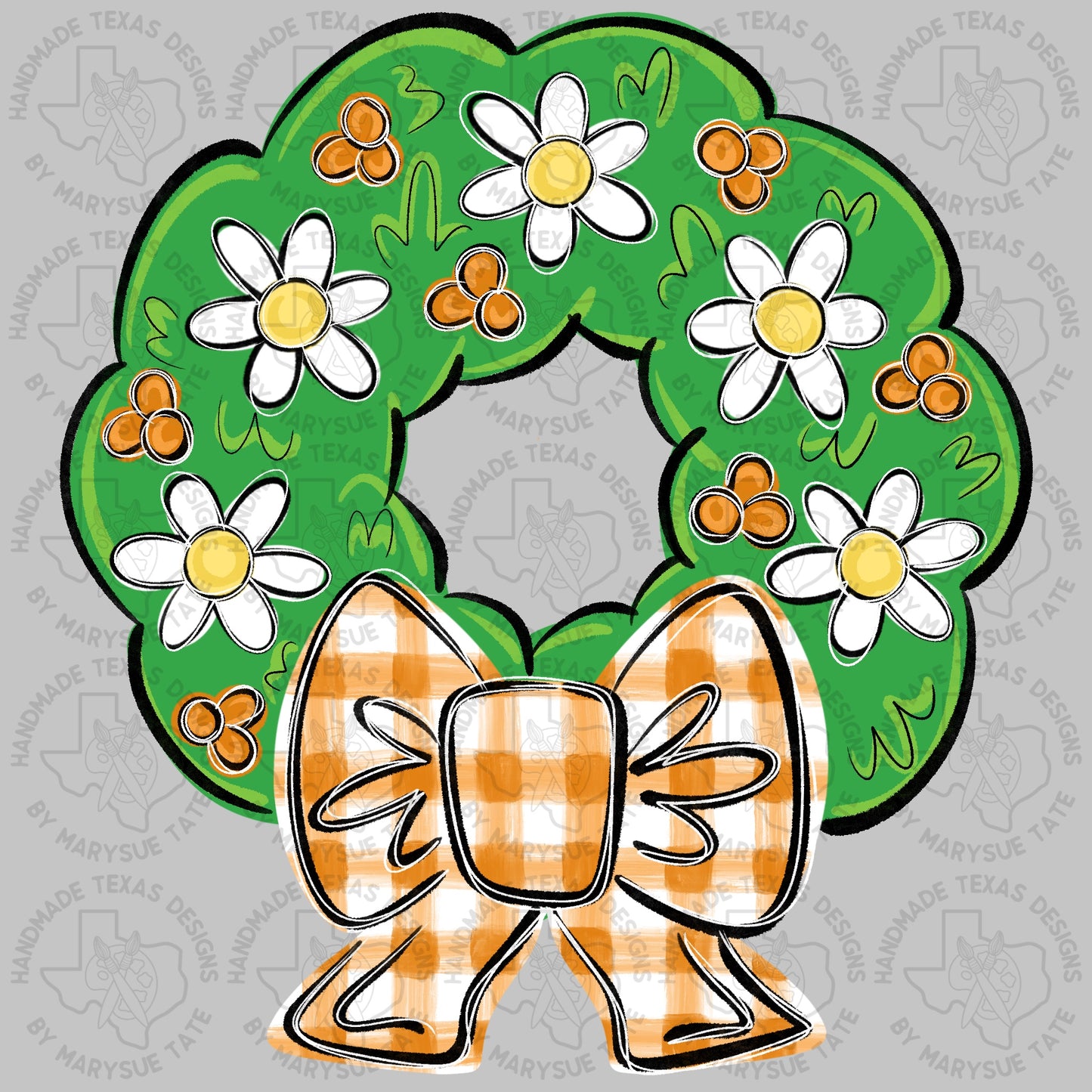 Daisy Wreath - Handmade Texas Designs