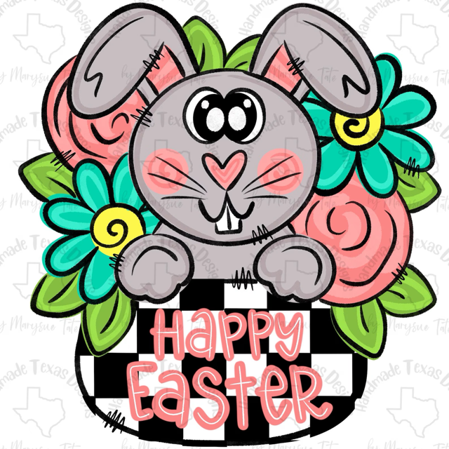 Bunny Flower Pot - Handmade Texas Designs