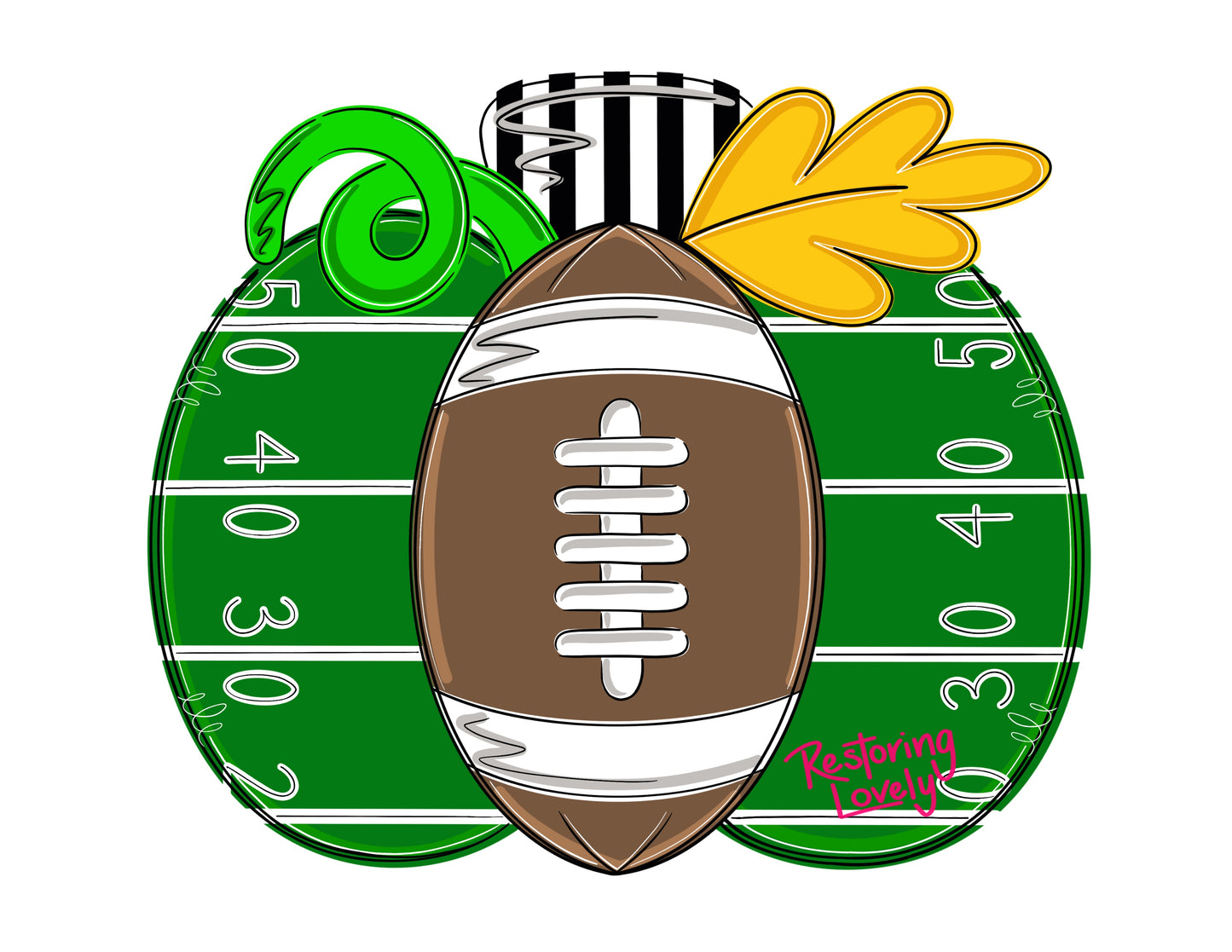 Football Pumpkin - Restoring Lovely