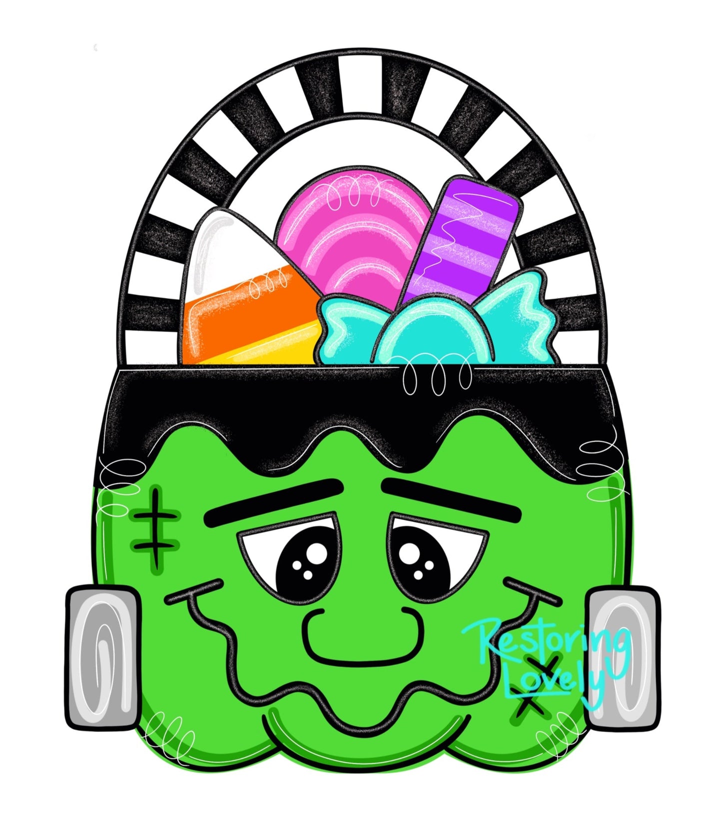 Frankenstein Candy Bucket - Restoring Lovely