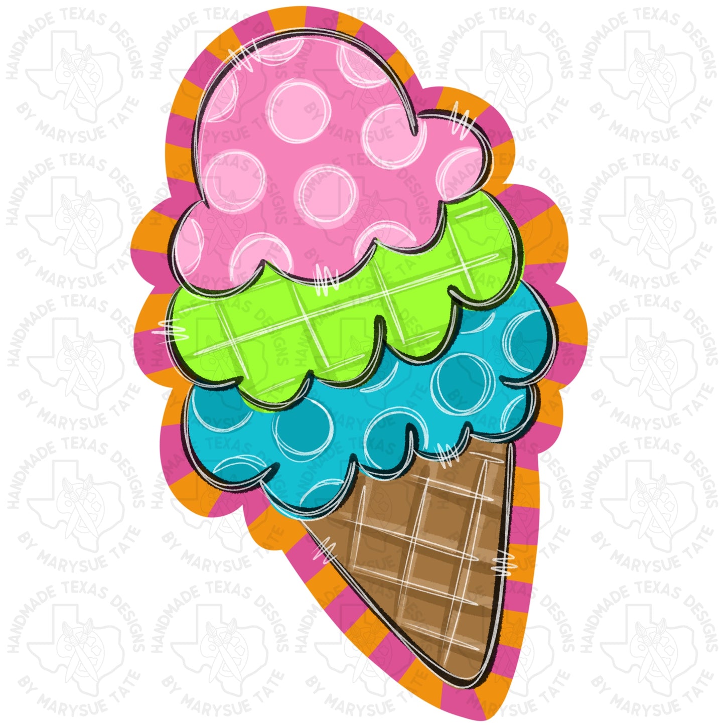 Funky Ice Cream - Handmade Texas Designs