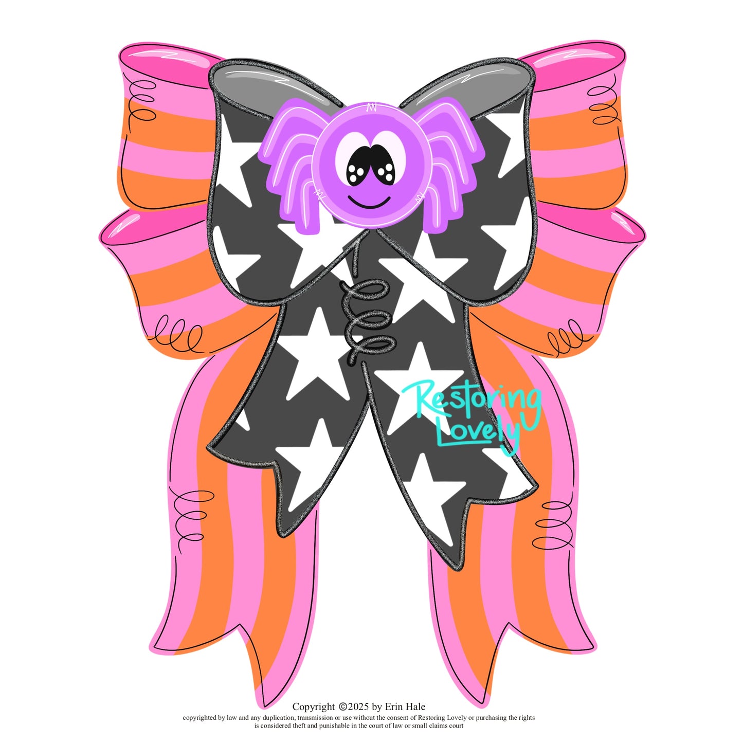 Halloween Spider Bow - Restoring Lovely