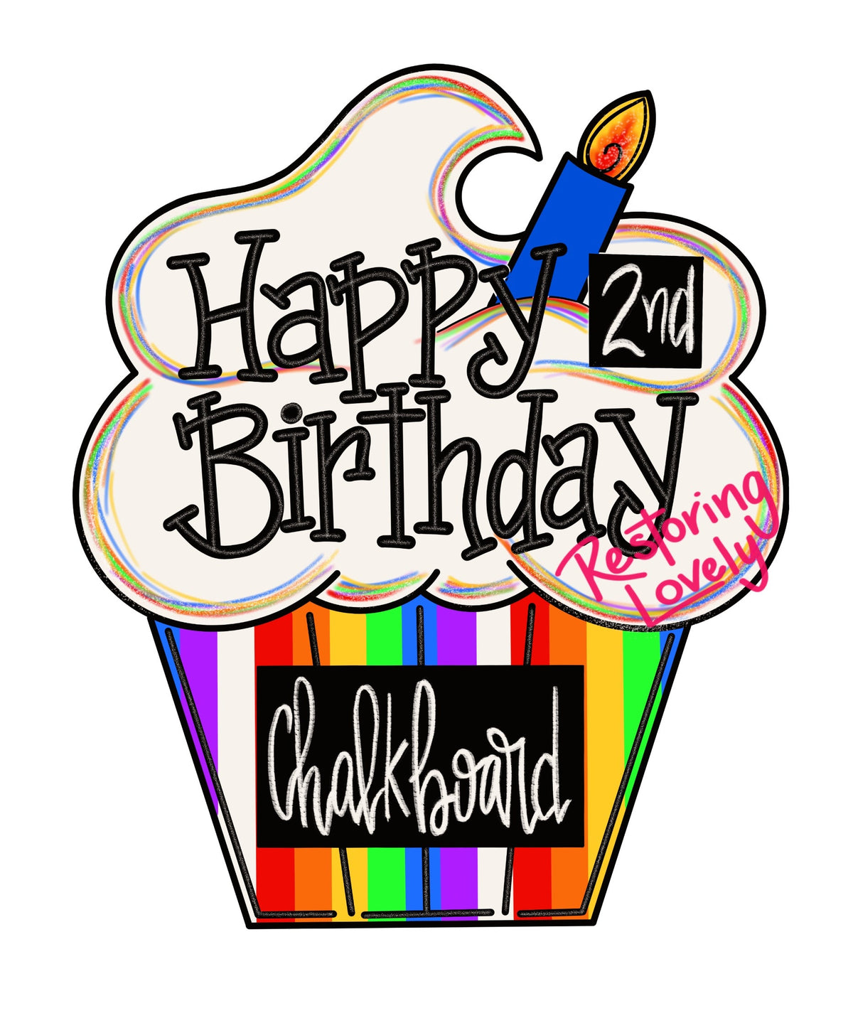 Happy Bday Cupcake - Restoring Lovely