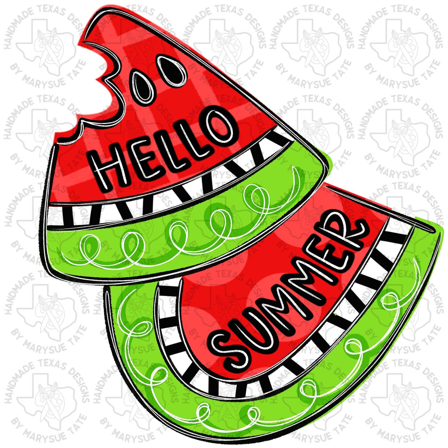 Hello Summer Watermelon - Handmade Texas Designs