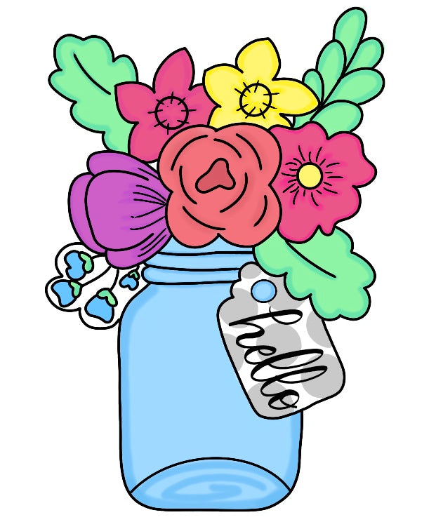 Floral Mason Jar - Nanabelle's Pretties