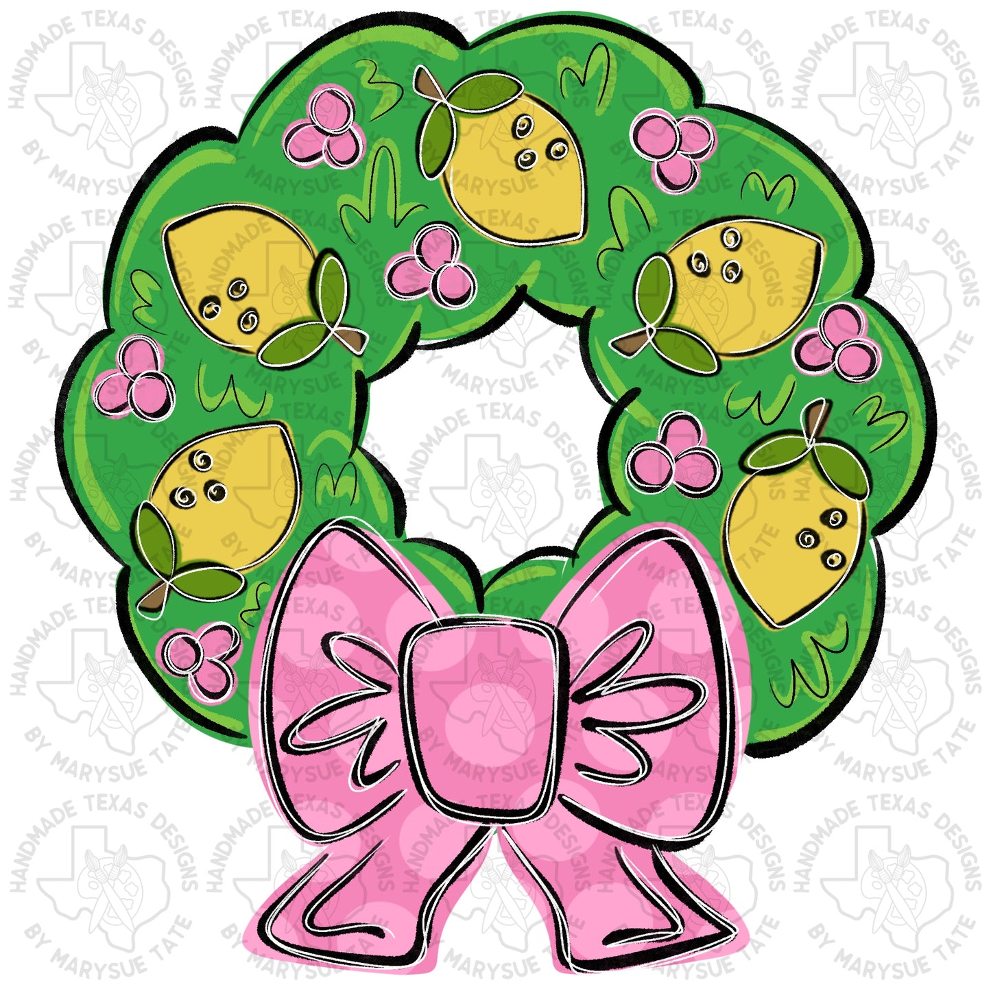 Lemon Wreath - Handmade Texas Designs