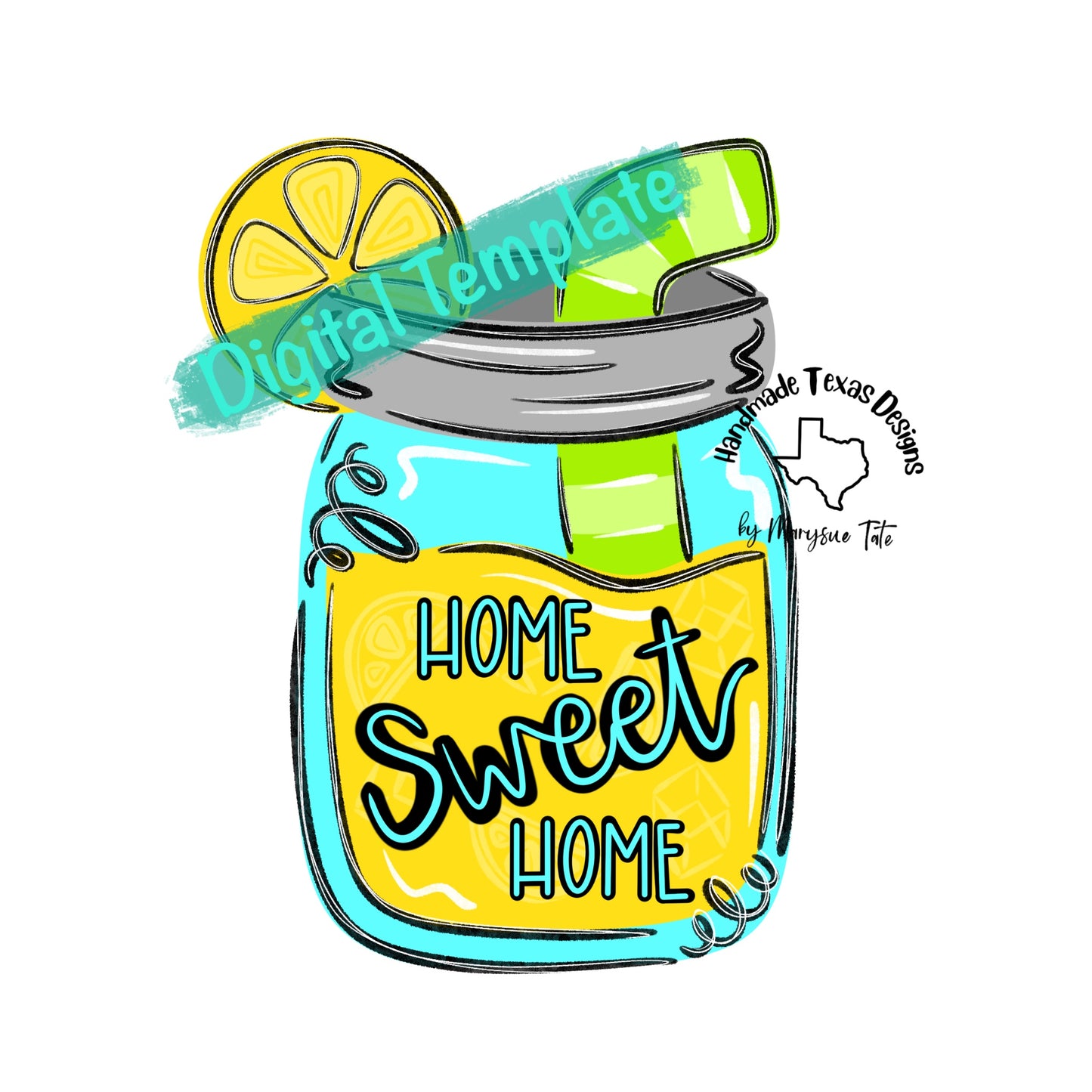 Lemonade Mason Jar - Handmade Texas Designs