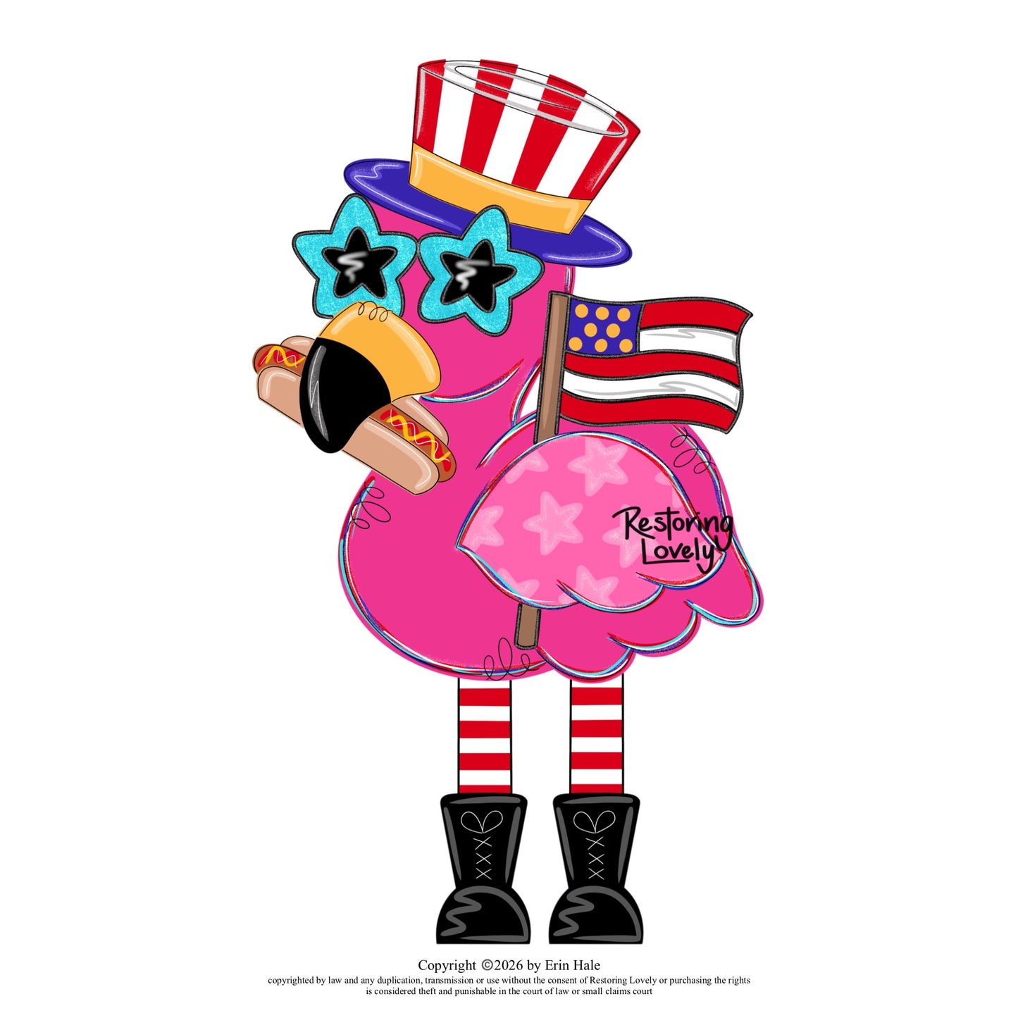 Patriotic Flamingo - Restoring Lovely