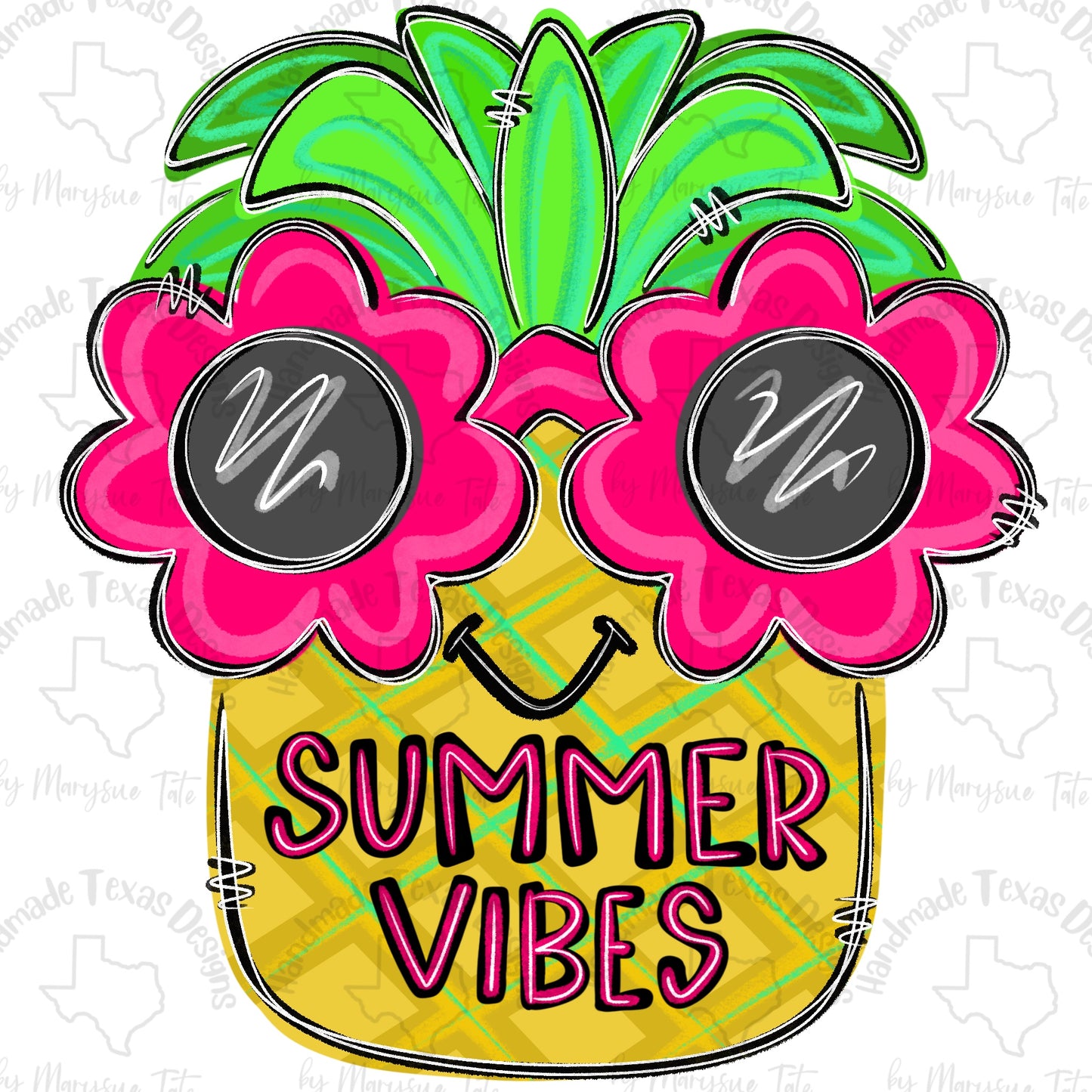 Pineapple Glasses - Handmade Texas Designs