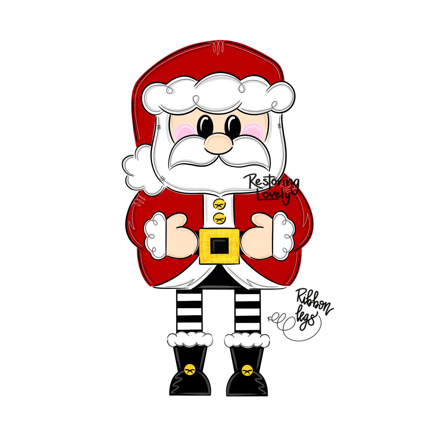 Ribbon Leg Santa - Restoring Lovely