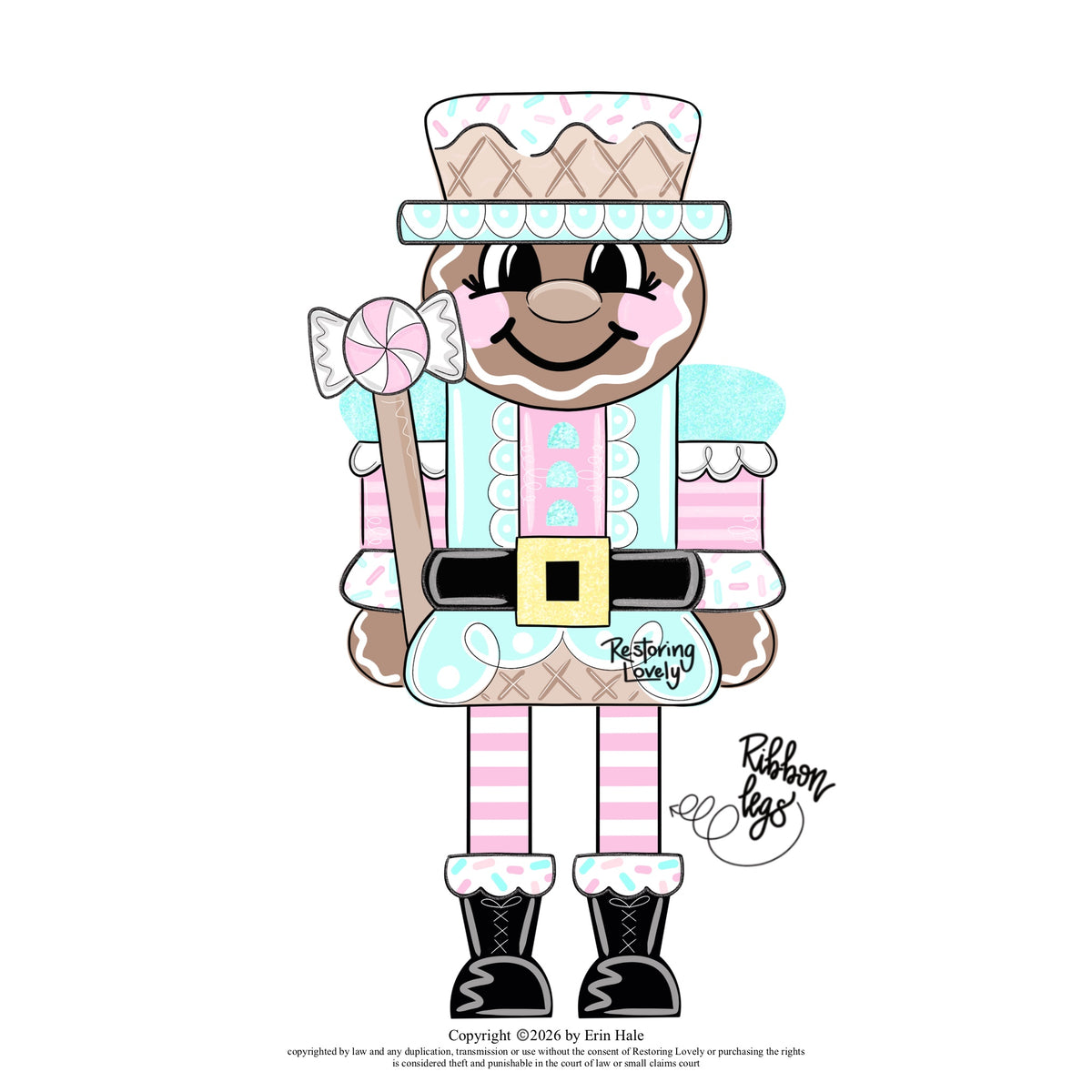 Ribbon leg gingerbread man - Restoring Lovely