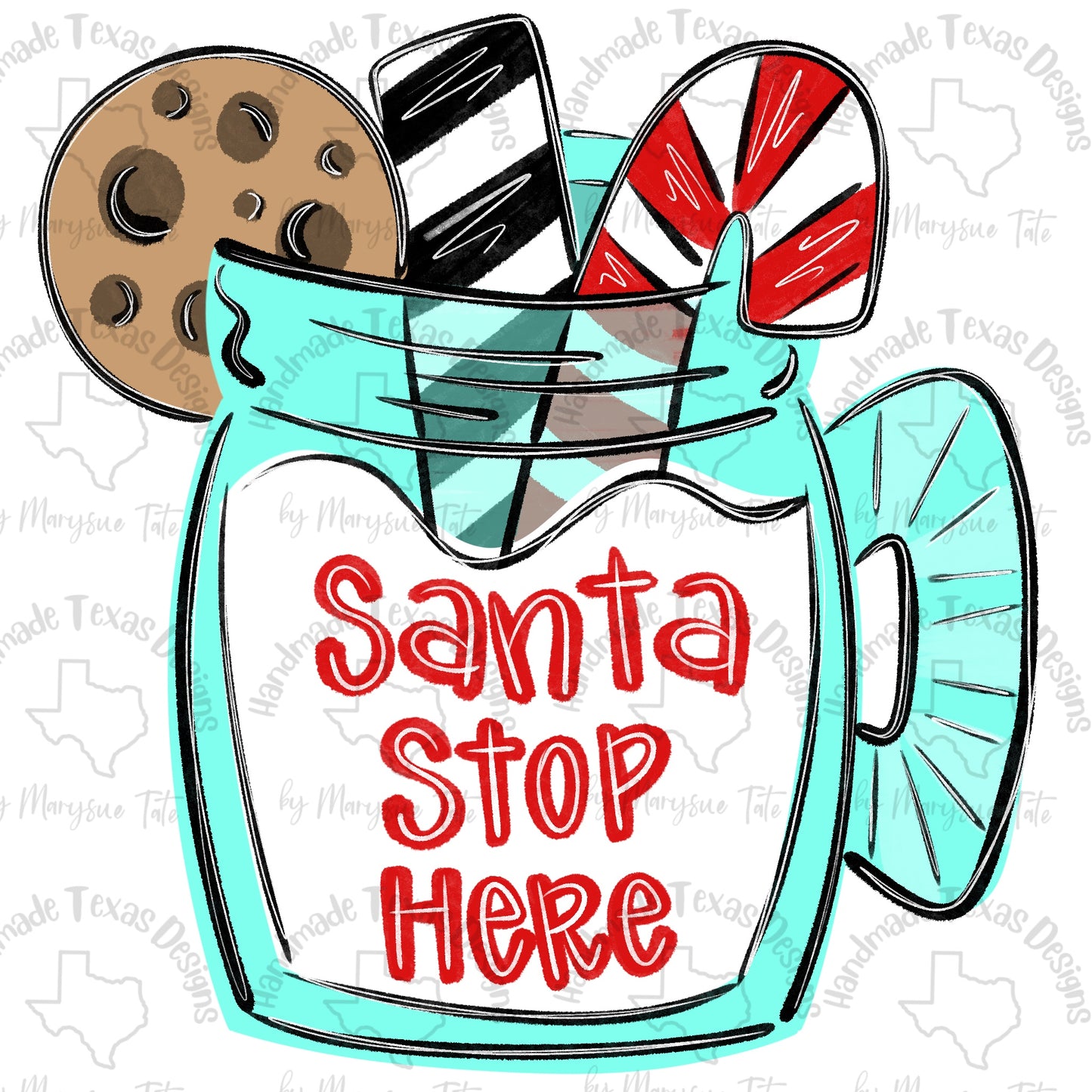 Santa Stop Here - Handmade Texas Designs