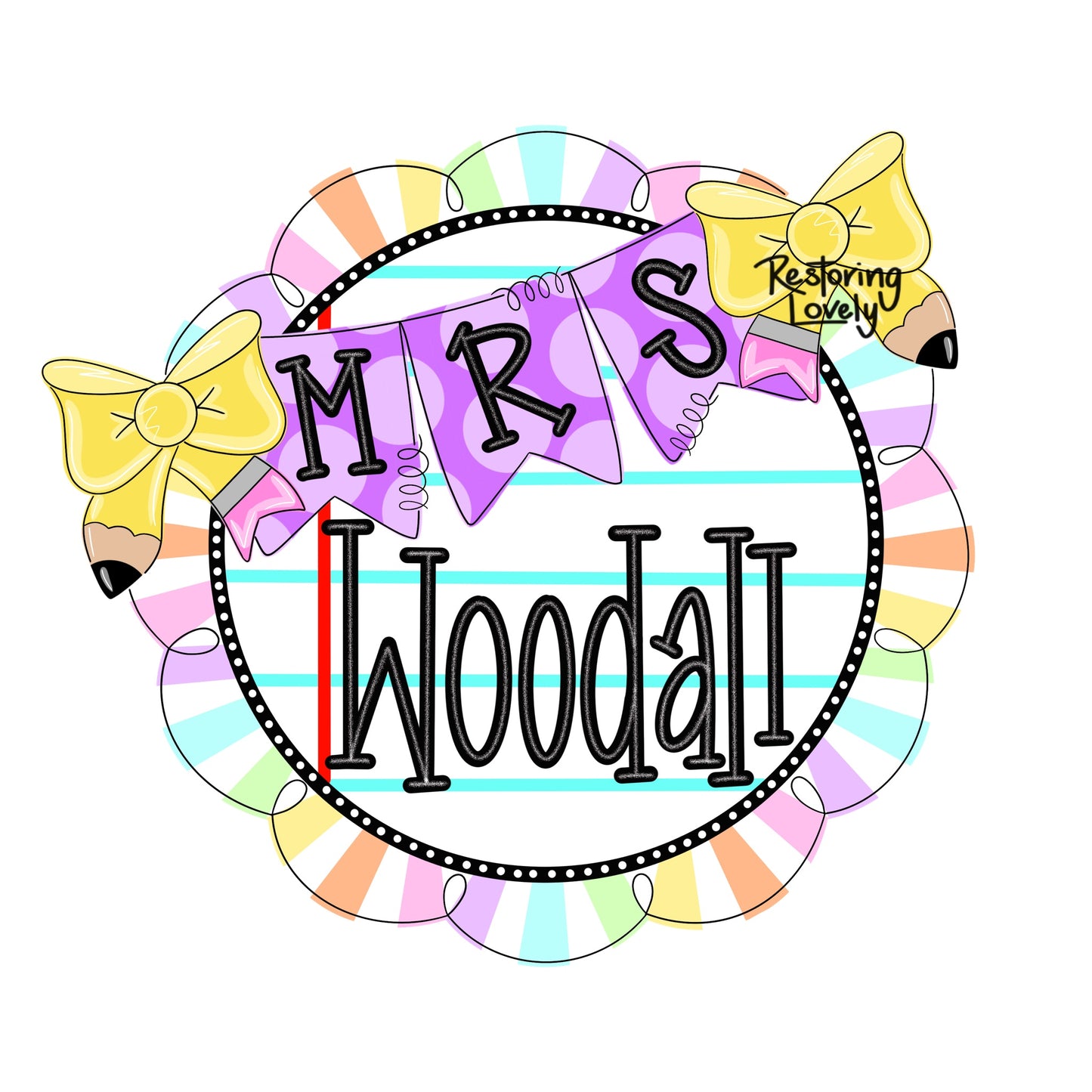 Scalloped Mrs Teacher - Restoring Lovely