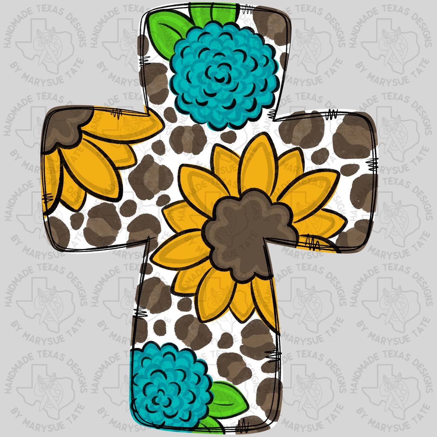 Sunflower Cross - Handmade Texas Designs