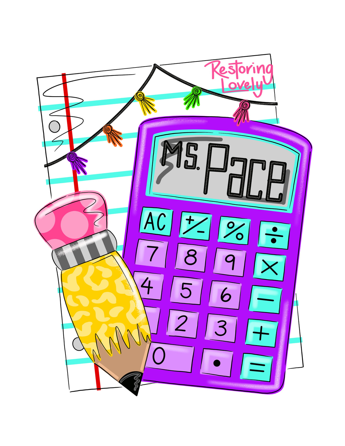 Teacher calculator - Restoring Lovely