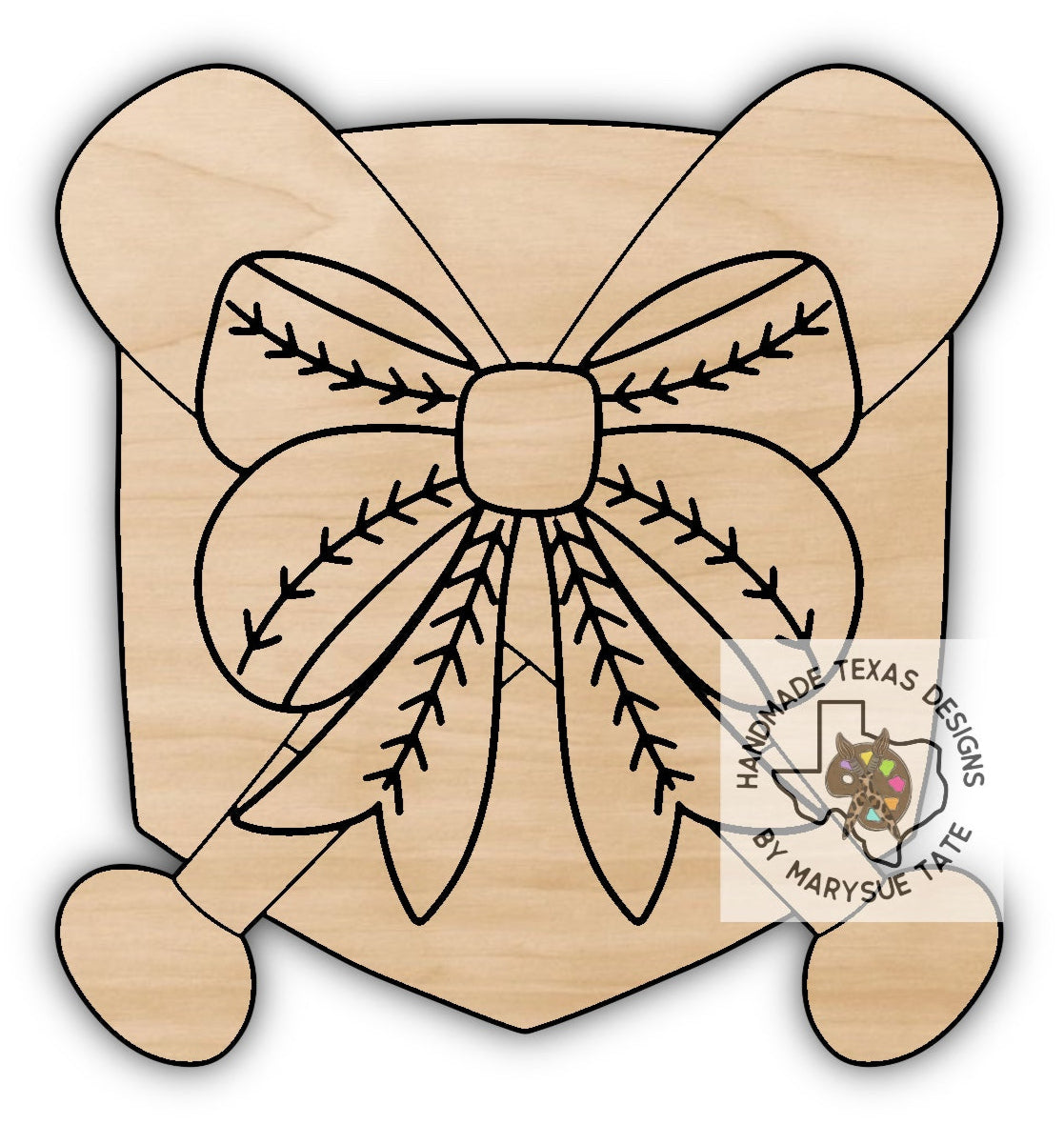 Baseball Bow - Handmade Texas Designs