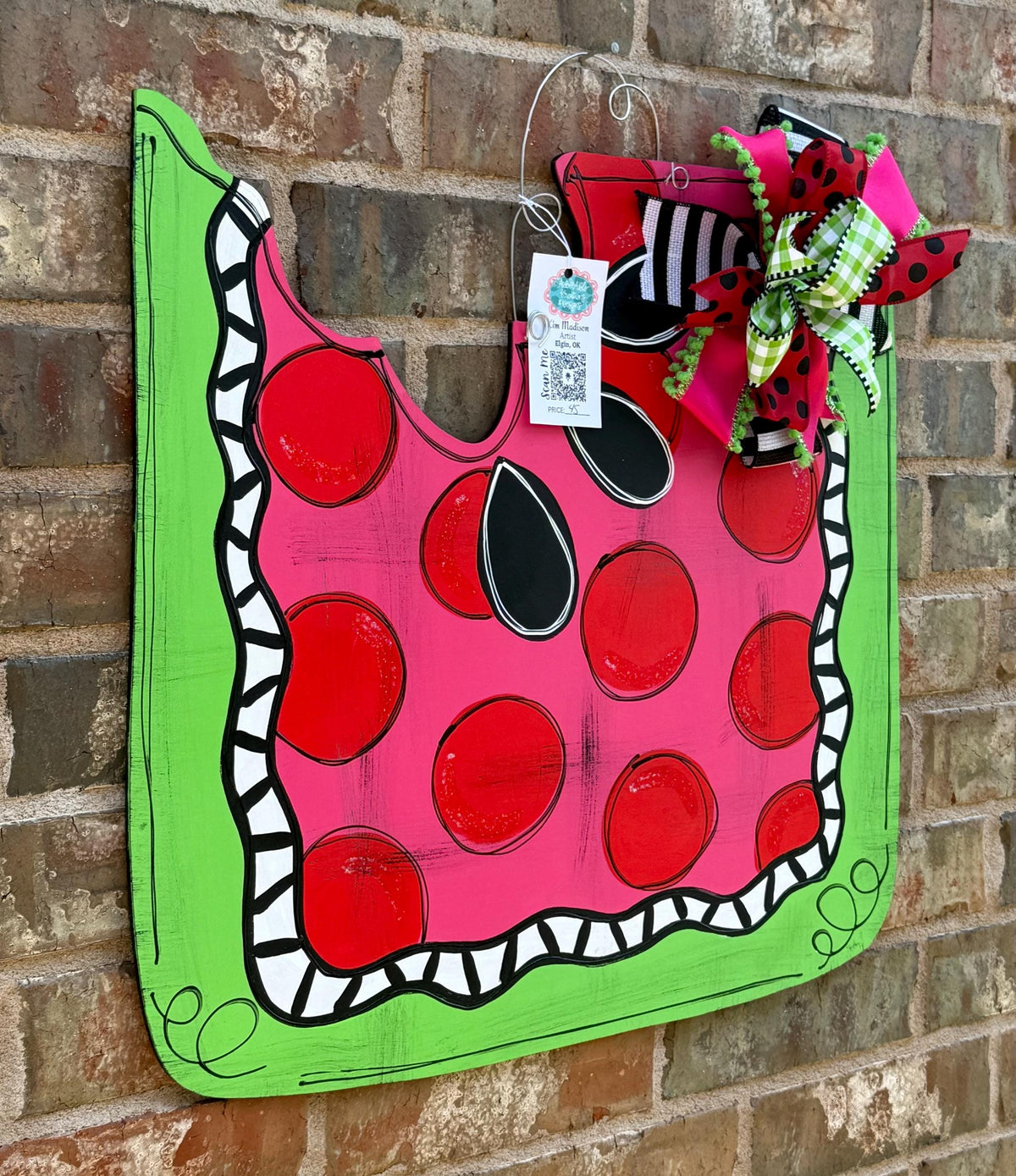 Watermelon Door Hanger: Summer Beach Decor, 20"x22"