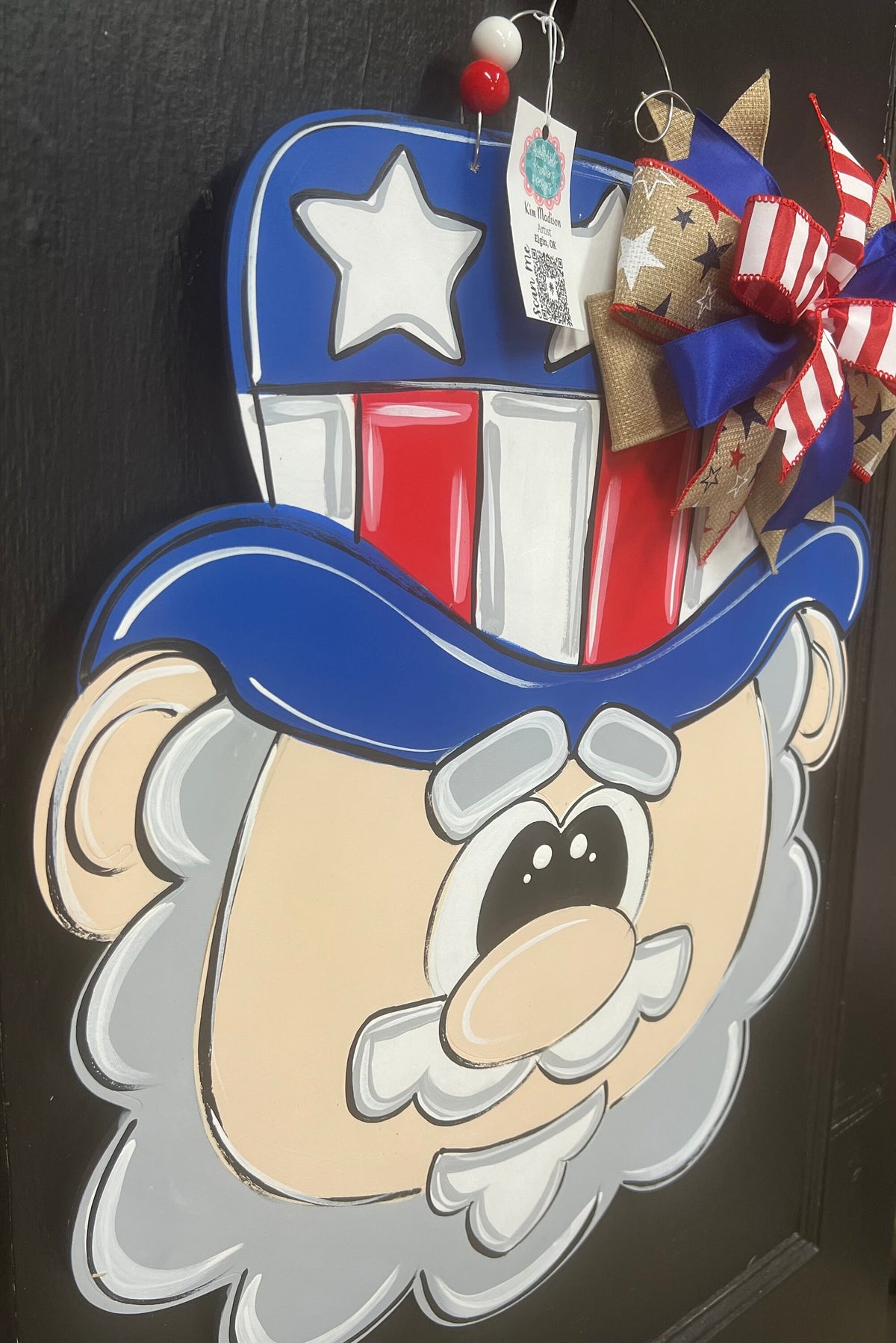 Uncle Sam Door Hanger, Patriotic USA Decor (19"x22")