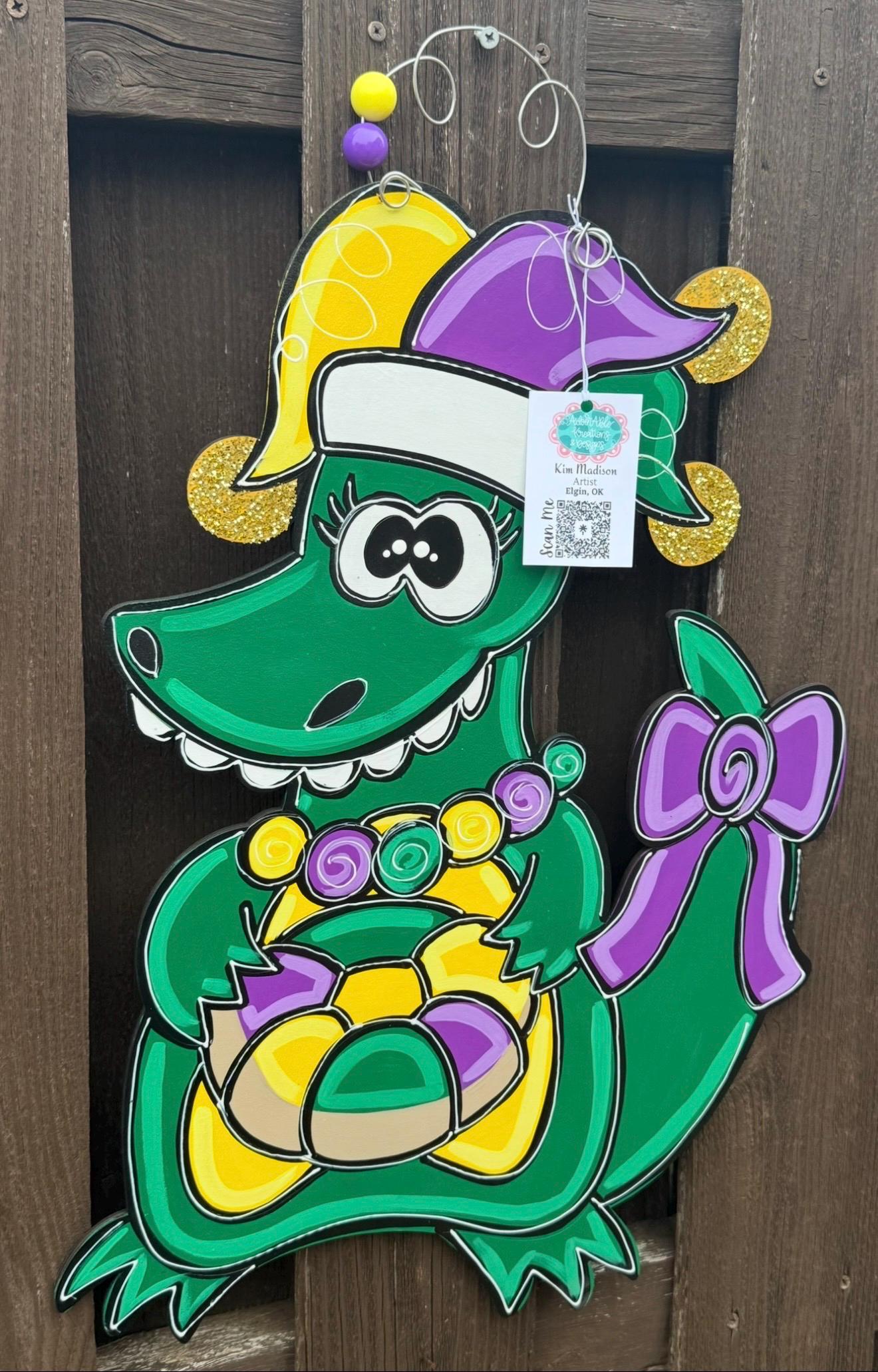 Mardi Gator Door Hanger