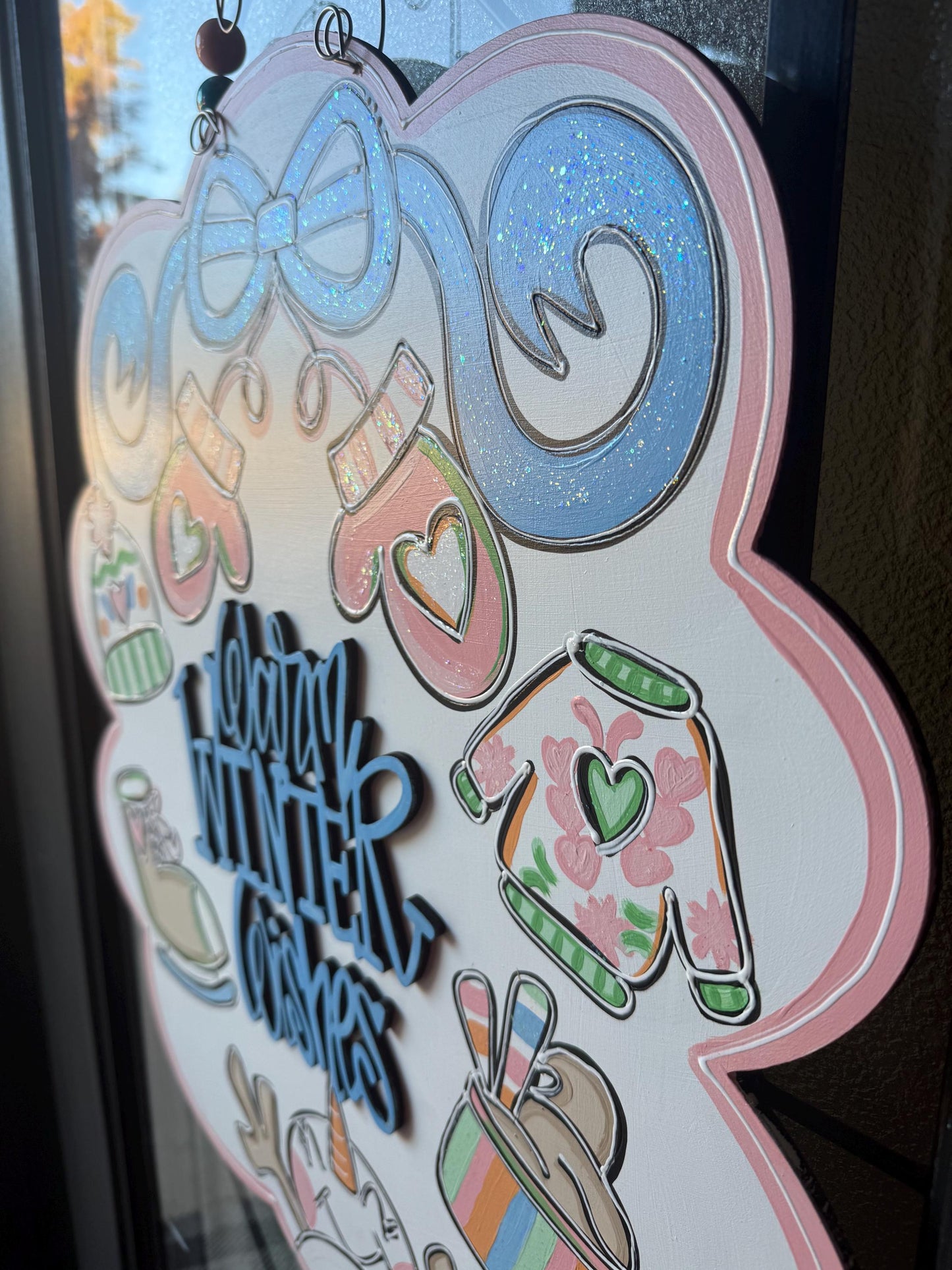 Warm Winter Wishes Plaque Door Hanger (20"x23")