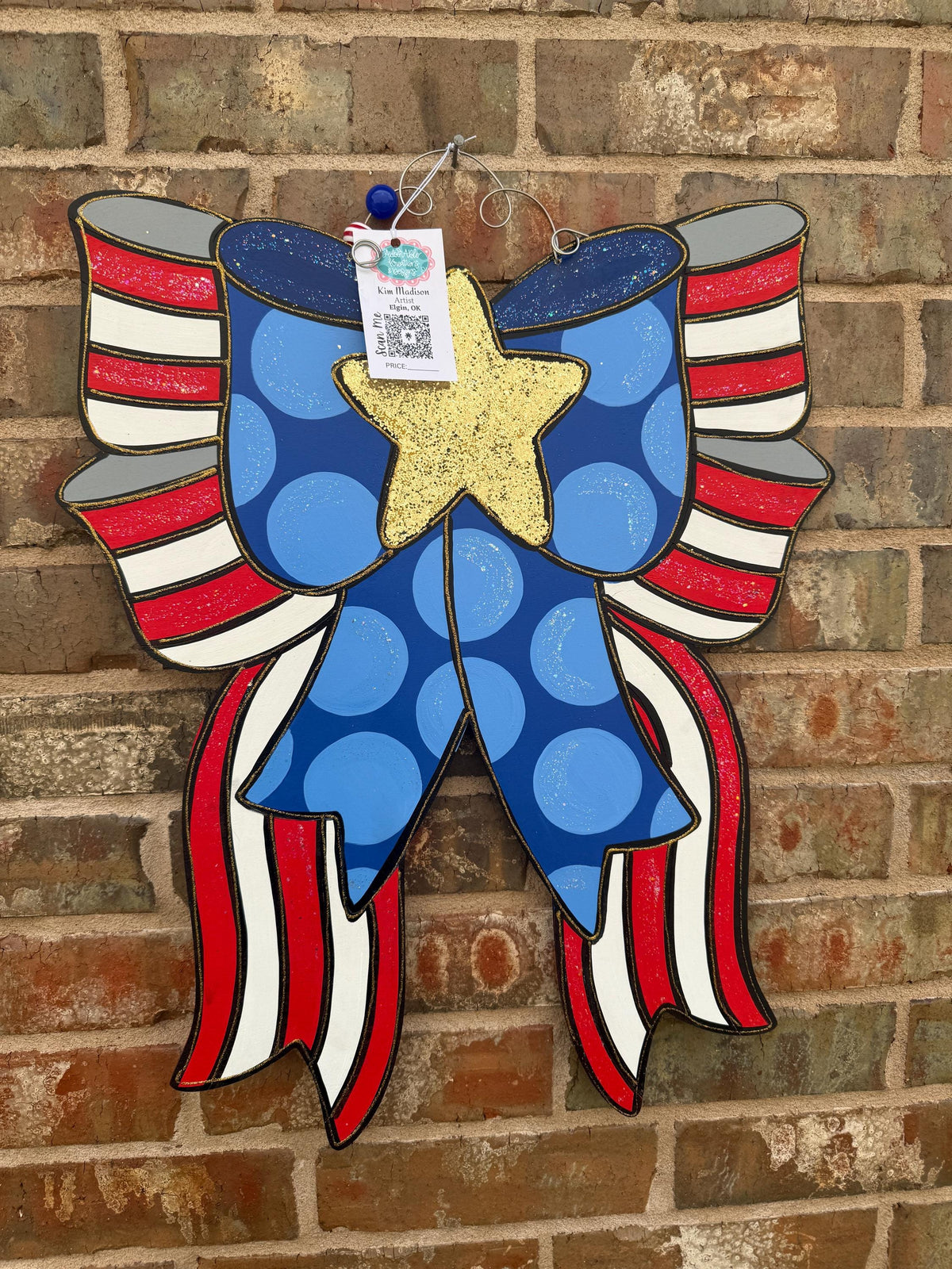 Patriotic Bow, Independence Day, 4th of July, 19"x23"