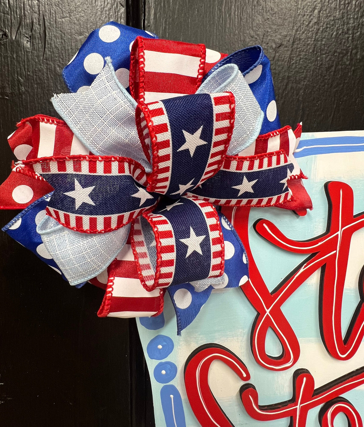 Stars & Stripes USA Map Door Hanger, Patriotic Decor