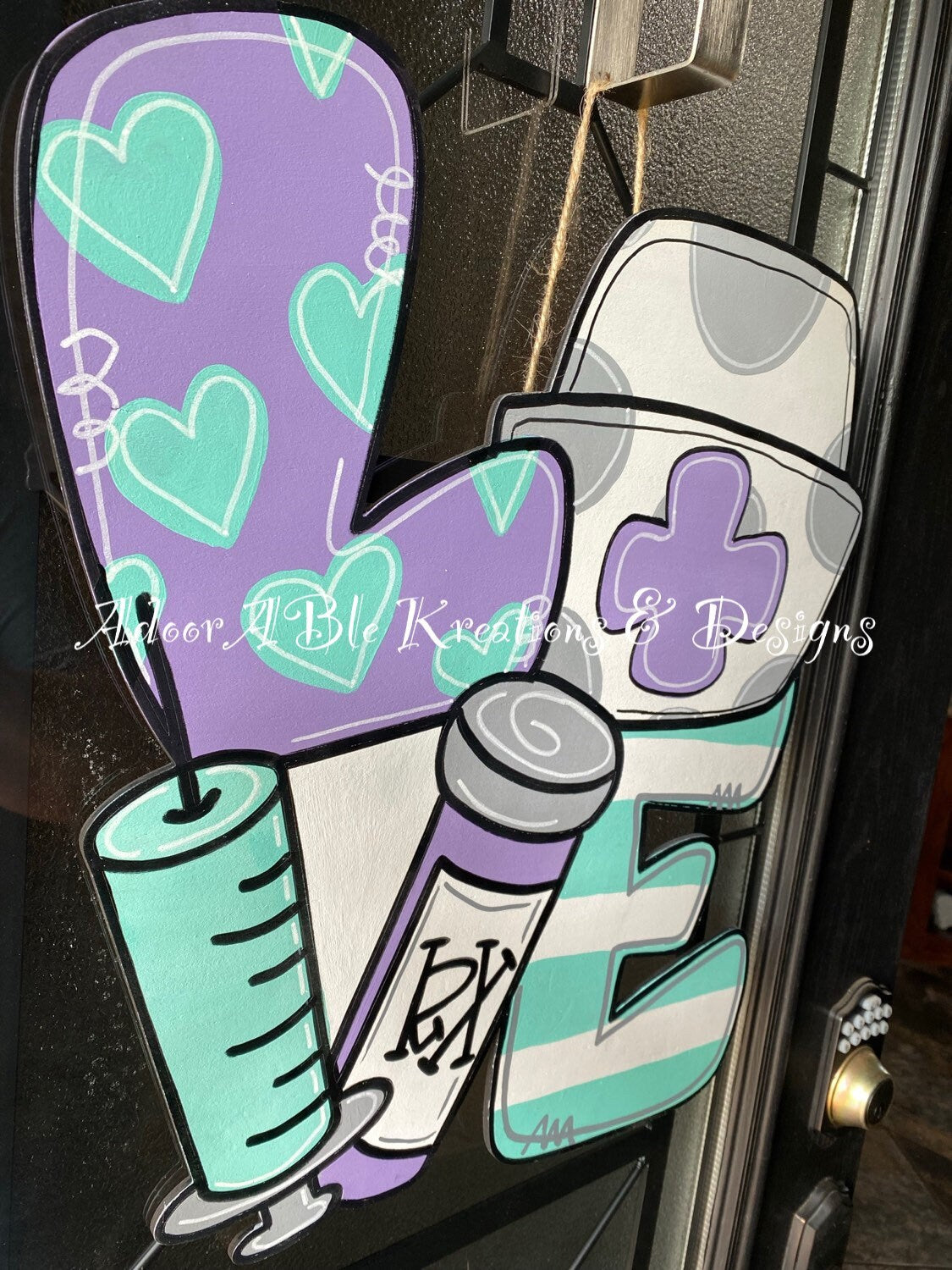 LOVE Nurse Door Hanger | Custom Painted Plywood Sign