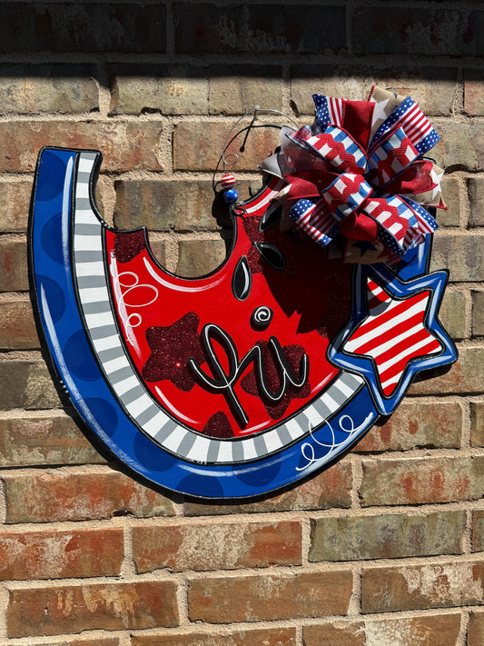 Patriotic Watermelon, Independence Day, 4th of July, 19"x23"
