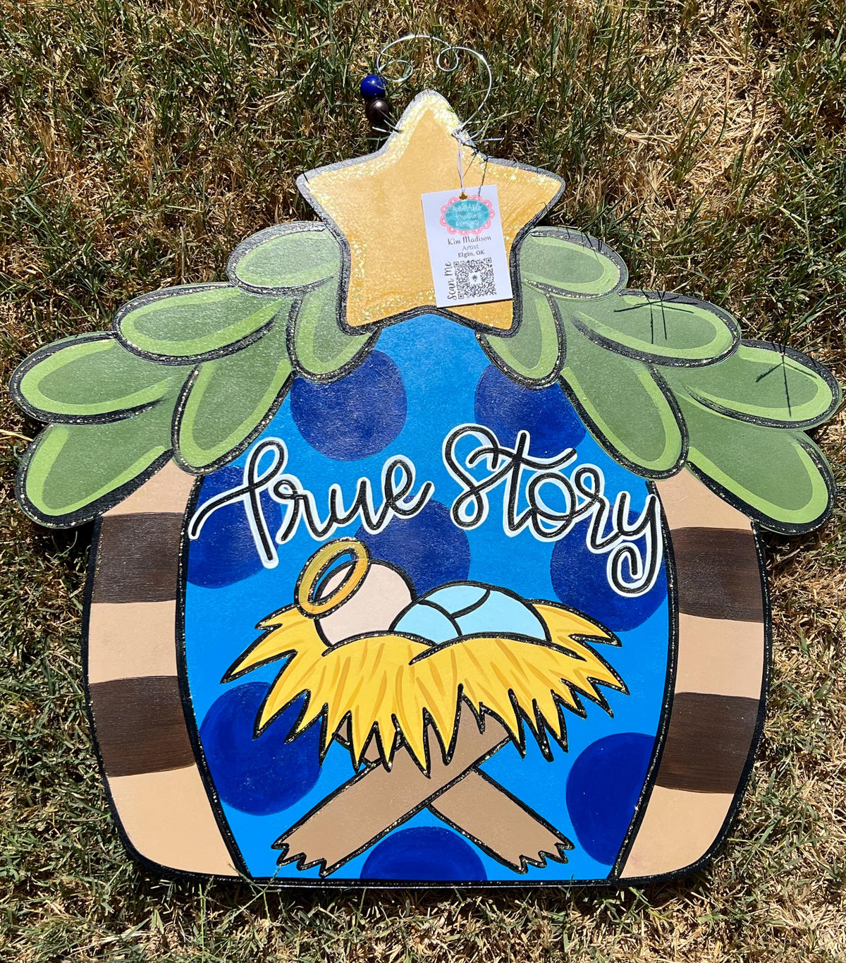 True Story Nativity Door Hanger, Christmas Decor (19x23")