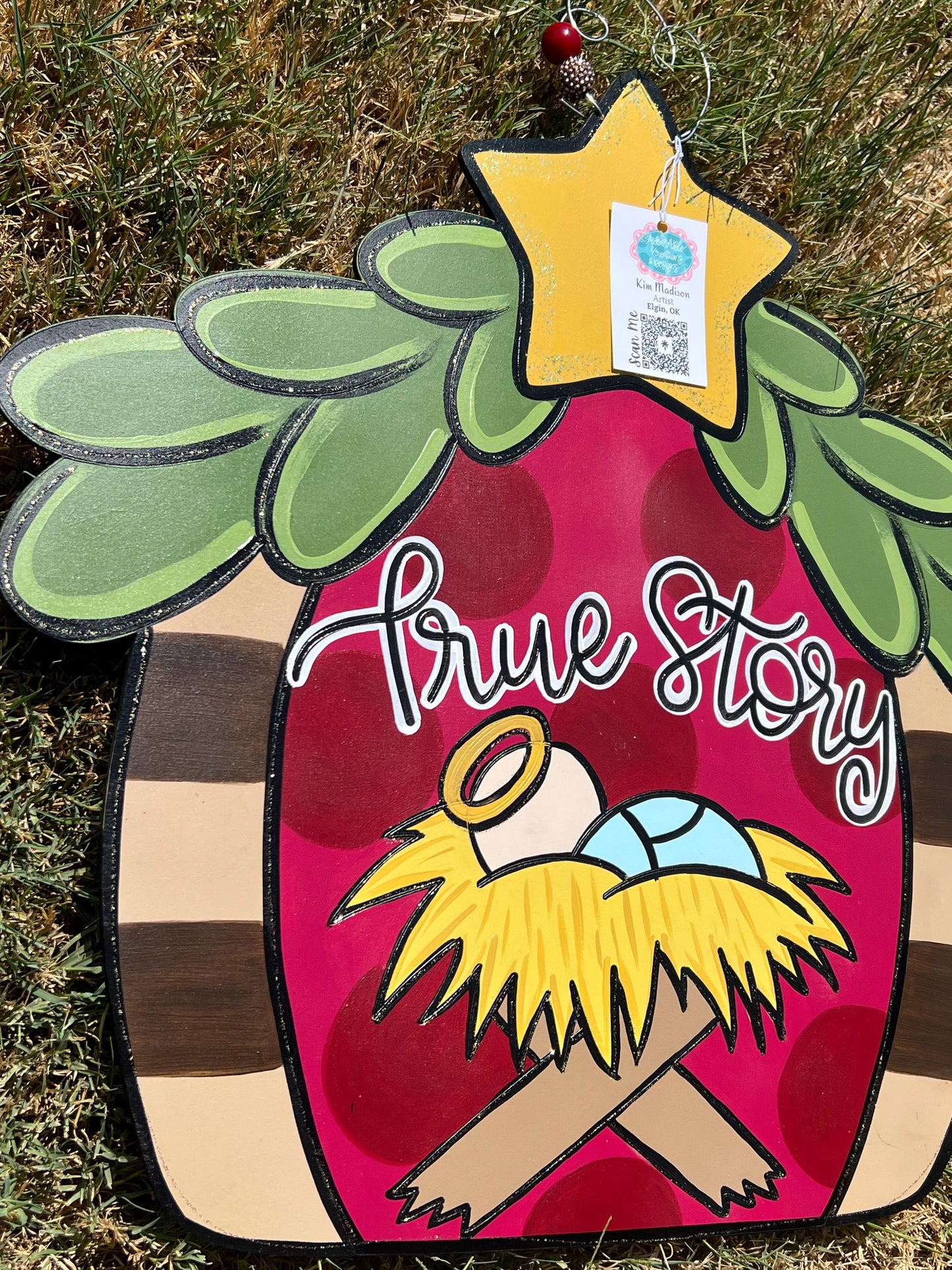 True Story Nativity Door Hanger, Christmas Decor (19x23")