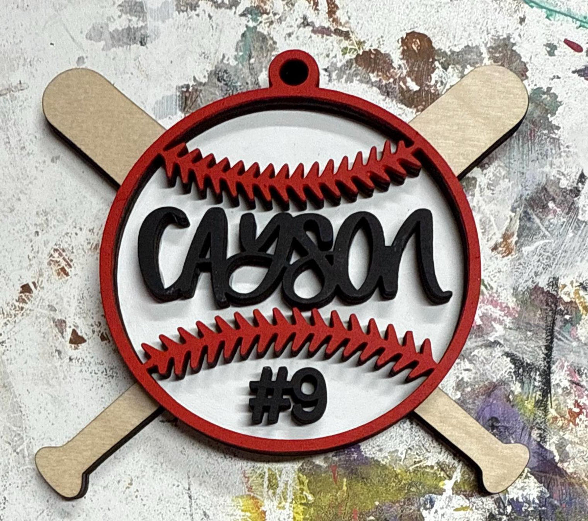 Personalized Baseball Softball Bogg Bag Tag, 3D Plywood Mom Charm