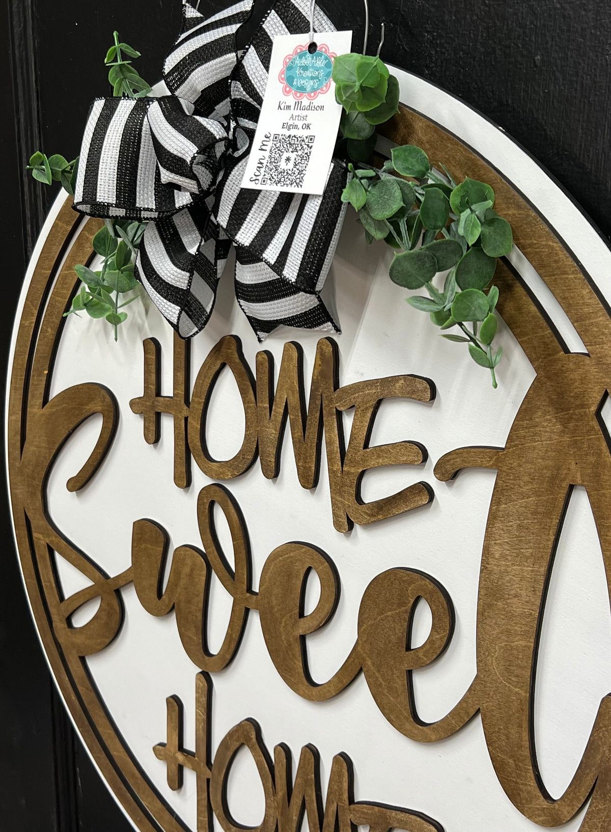 3D Home Sweet Home Door Hanger, Everyday Decor (23" Round)