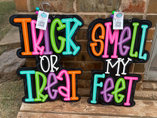 Trick or Treat Door Hanger: 3D Halloween Porch Decor