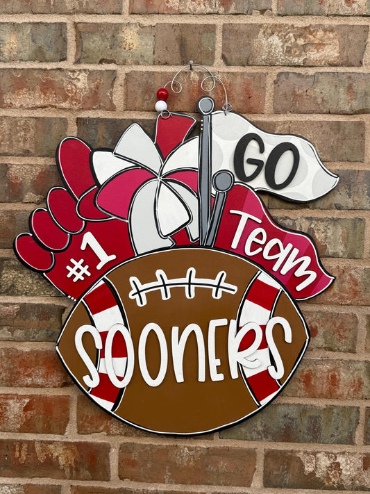 Football Door Hanger, custom colors and team