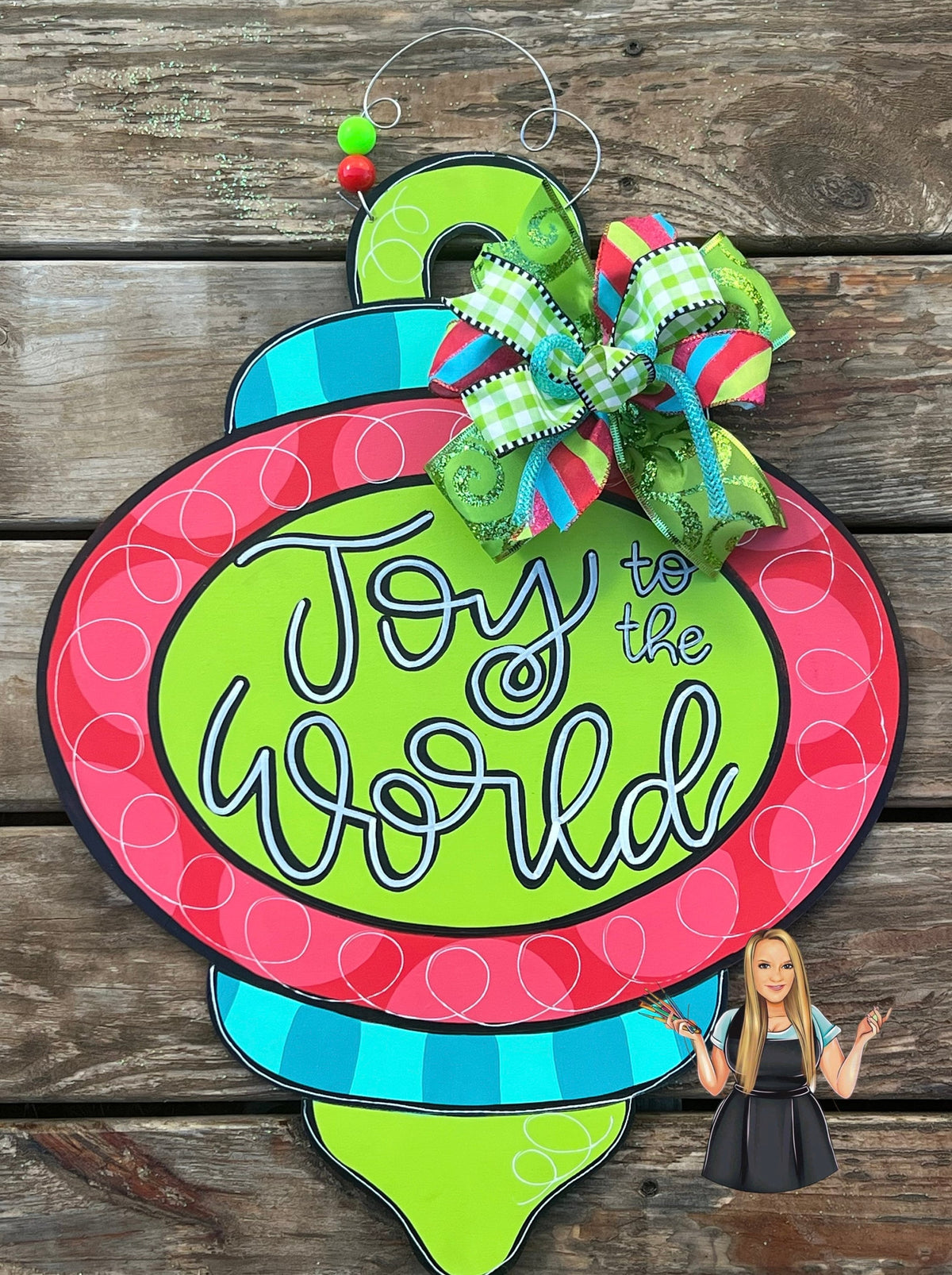 Joy To The World Ornament Door Hanger, Christmas Decor