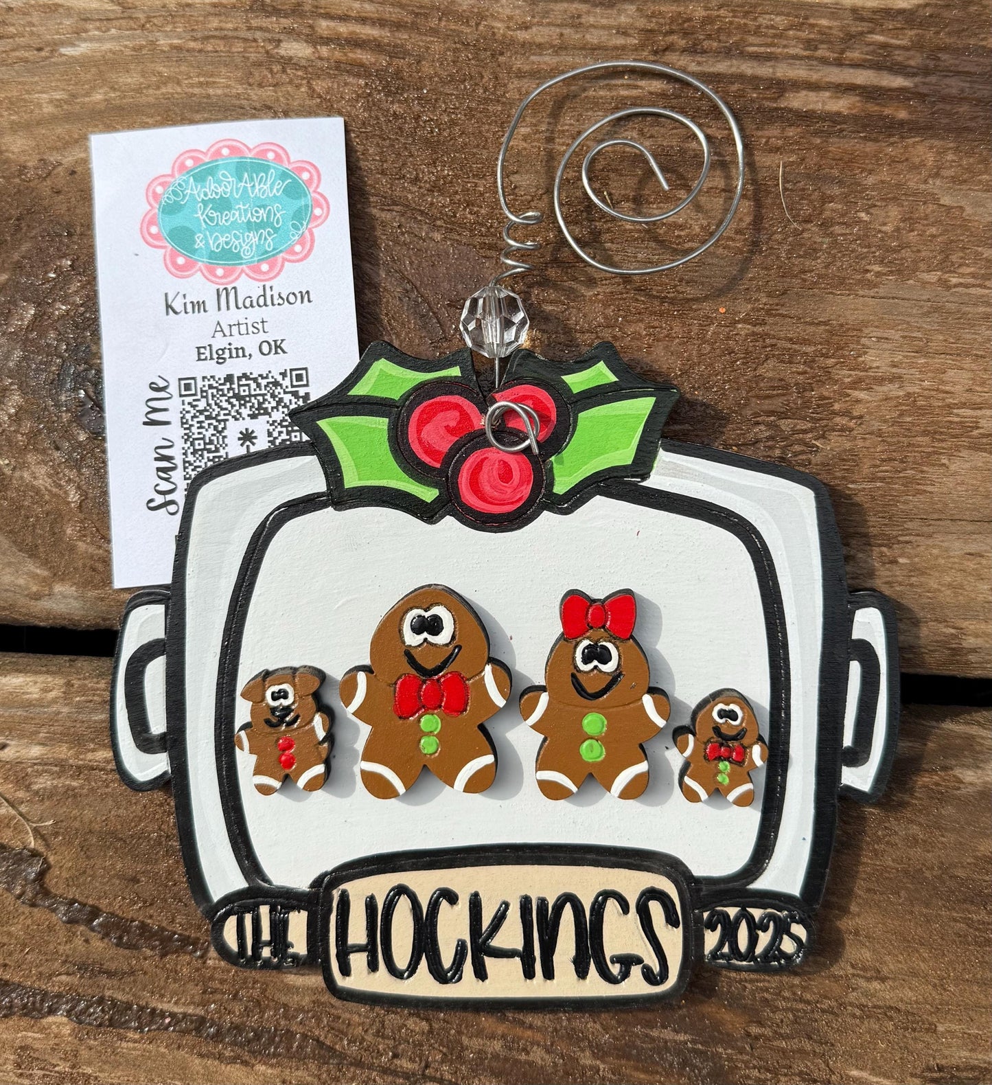 Gingerbread Family Cookie Sheet Ornament, Christmas Holiday Decor